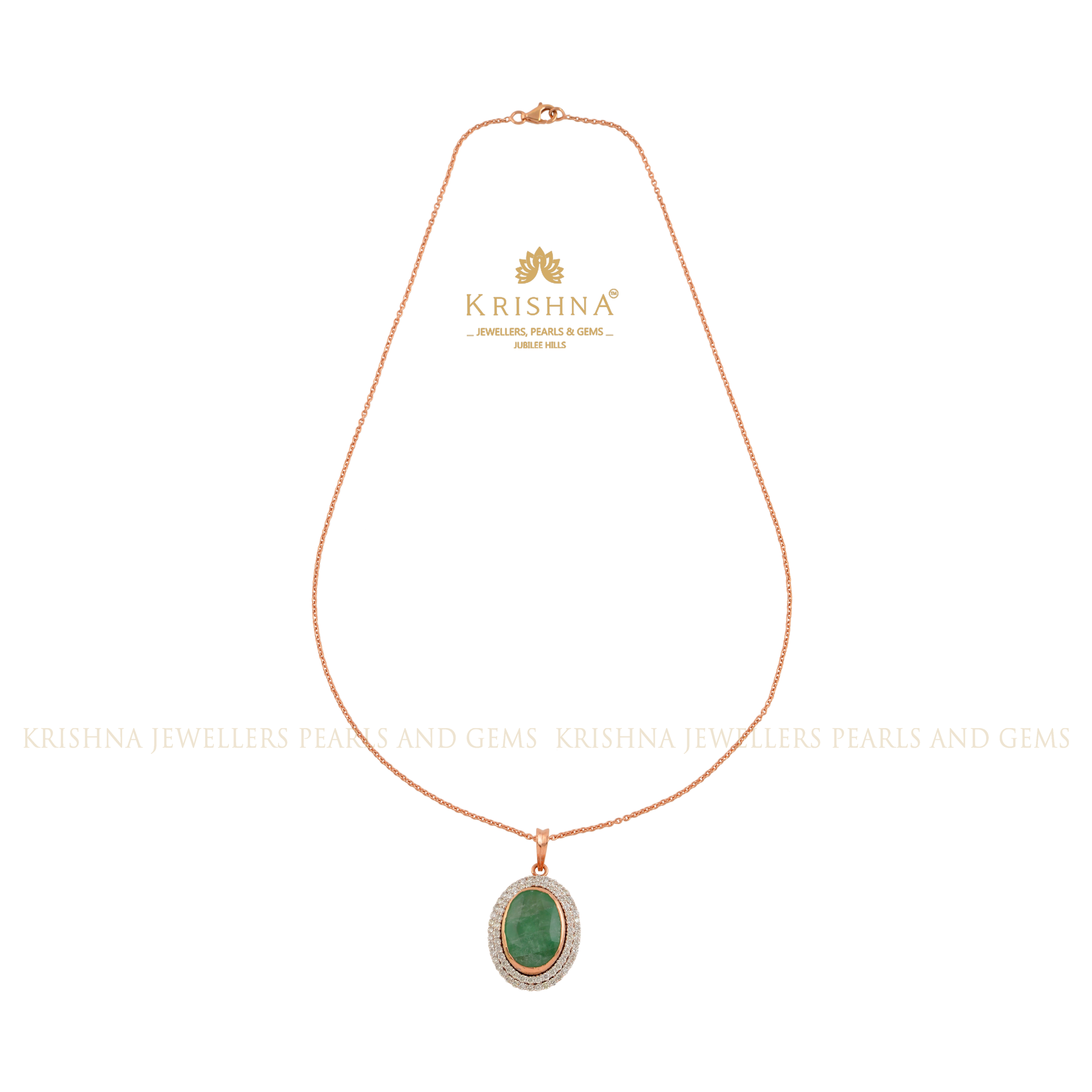 Stunning Gold Chain with Emerald Pendant