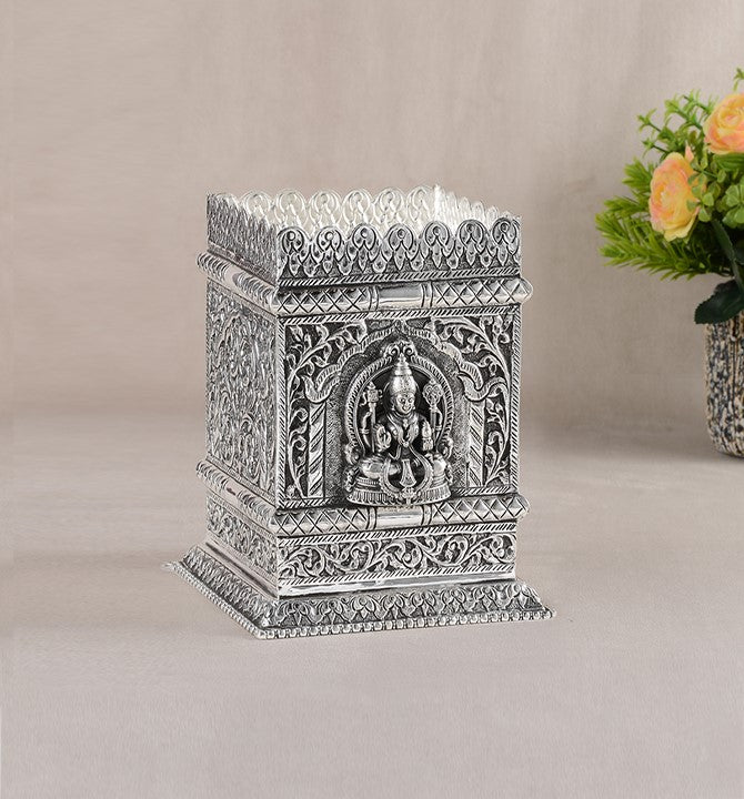 Goddess Lakshmi Silver Tulsi Pot