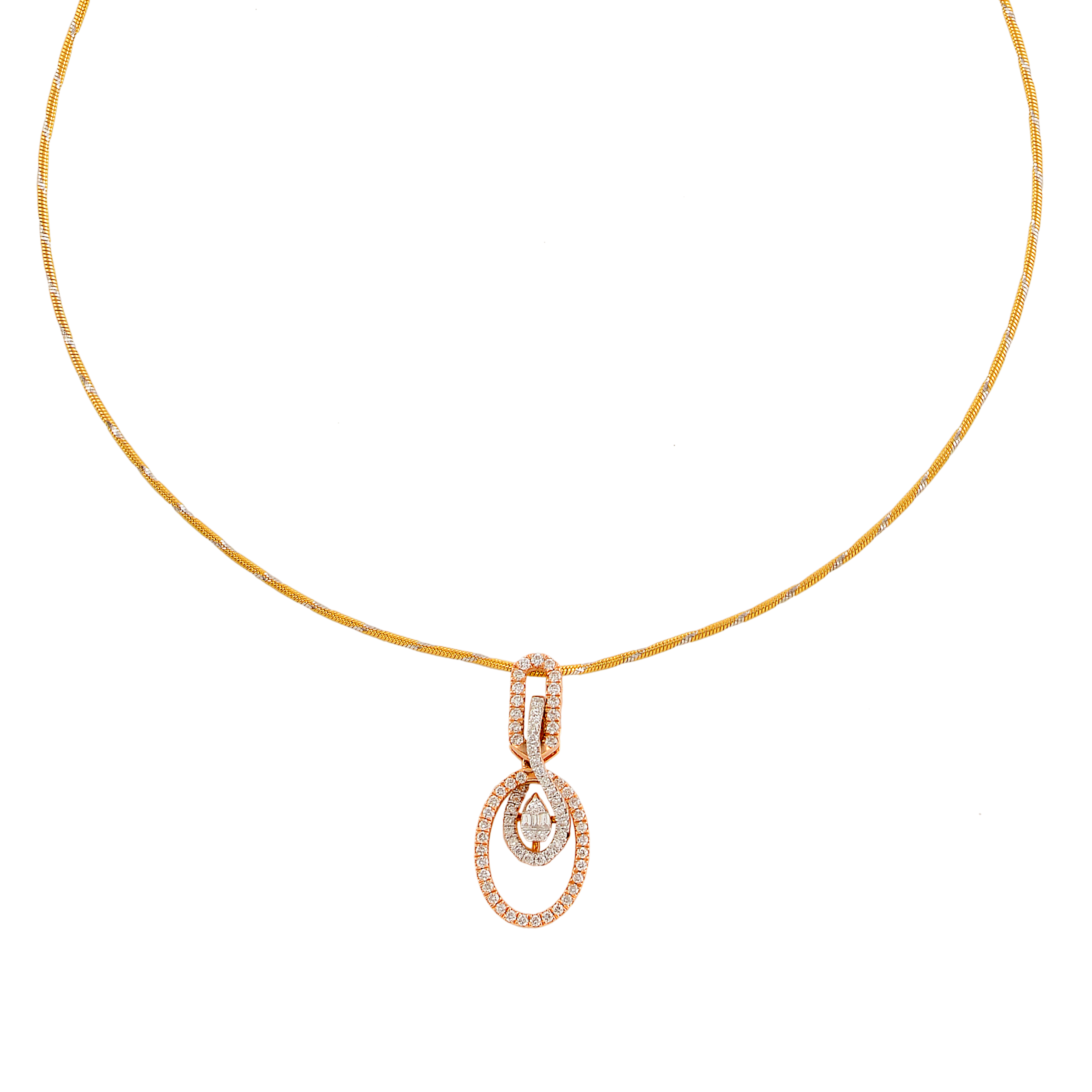 Unique Gold Chain with Diamond Pendant