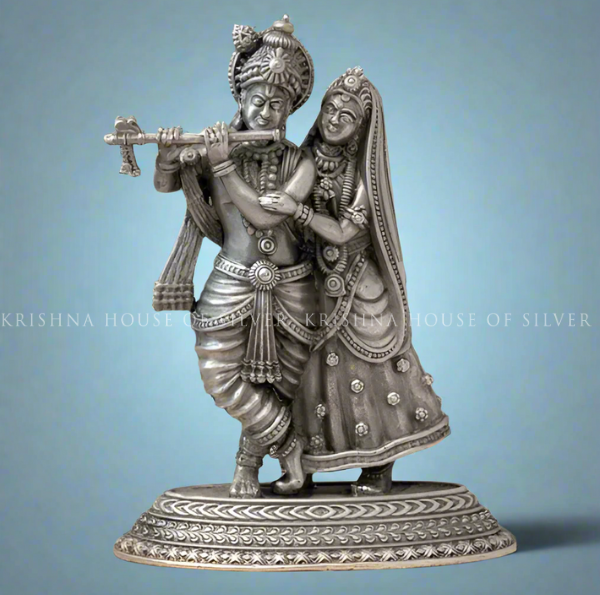 Silver Radha Krishna Idol - Krishna House Of Silver