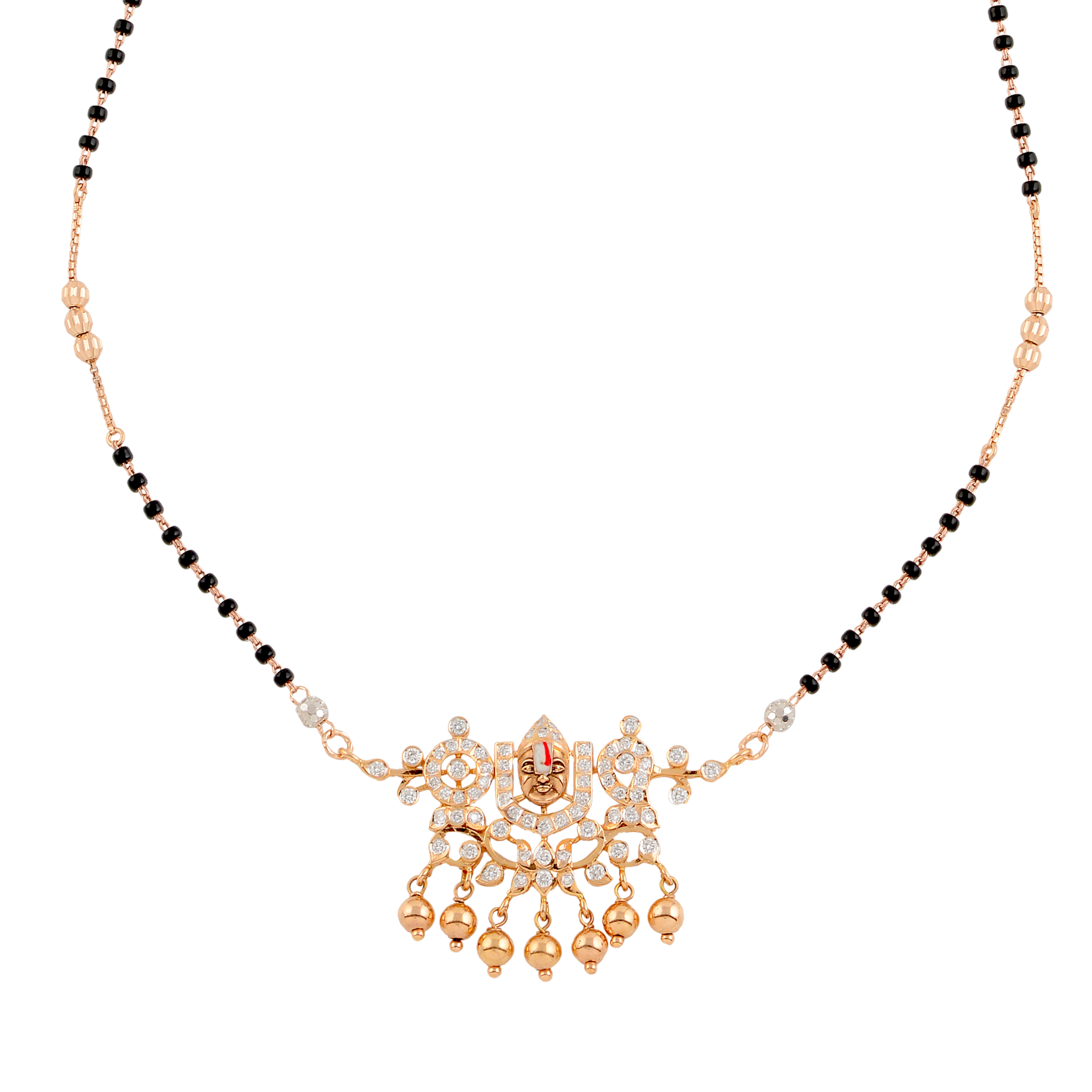 Elegant Double Hook Lord Balaji Pendant Mangalsutra