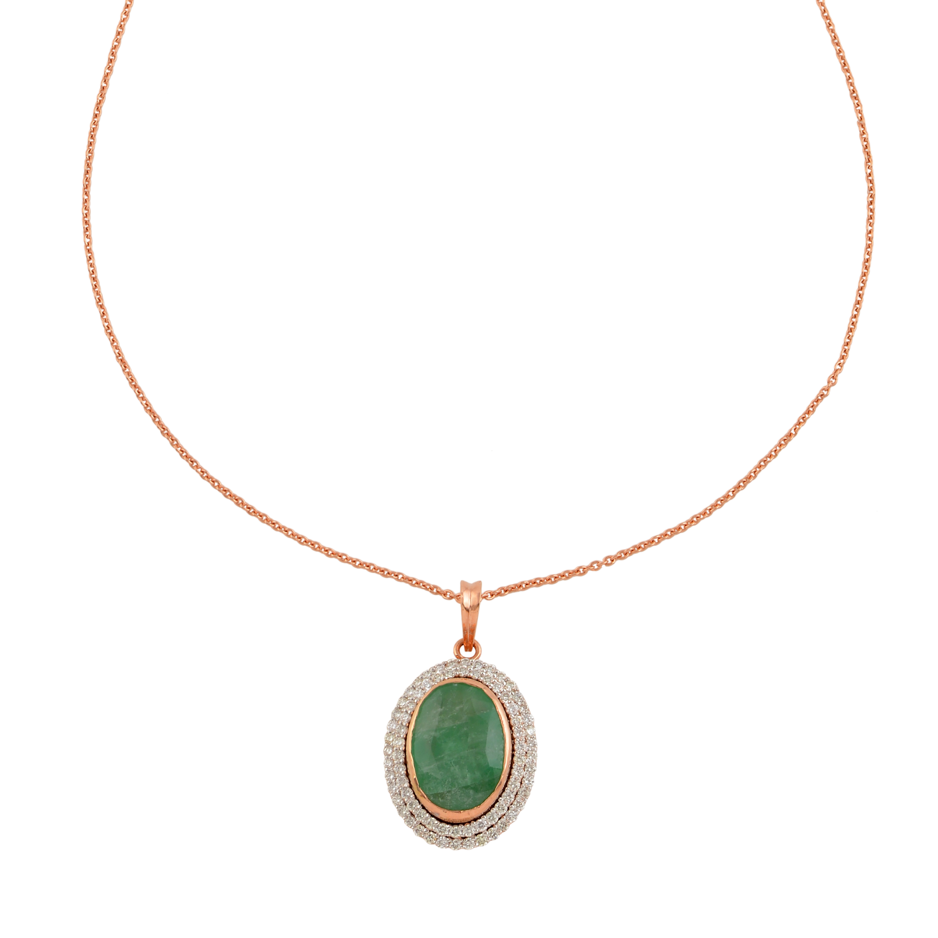 Stunning Gold Chain with Emerald Pendant