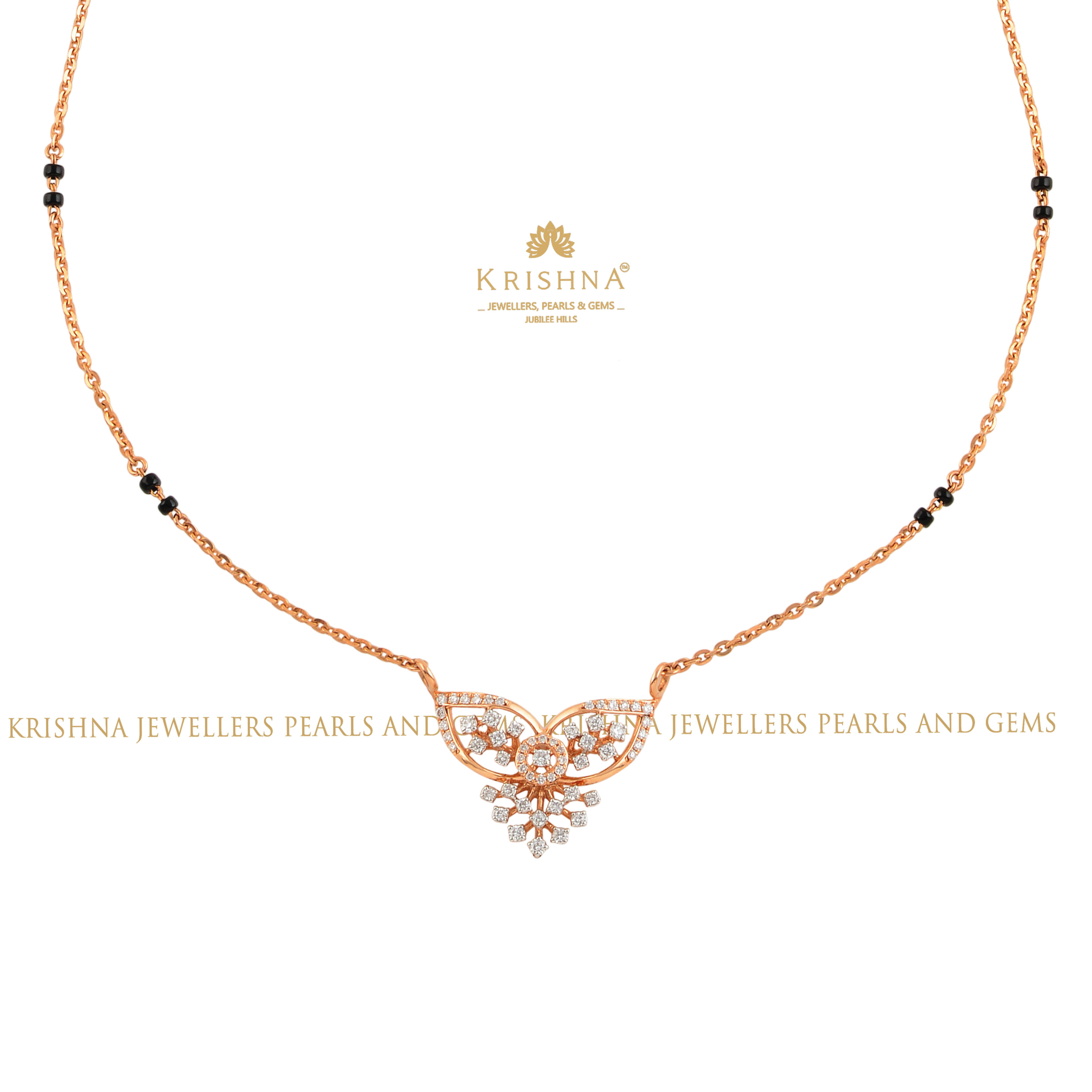 Traditional Mangalsutra with Leaf Motif Pendant