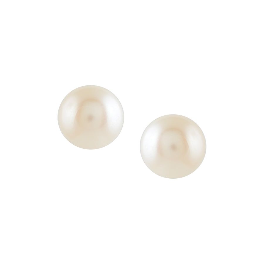 White Pearl Necklace with Matching Stud Earrings - Krishna Jewellers Pearls and Gems