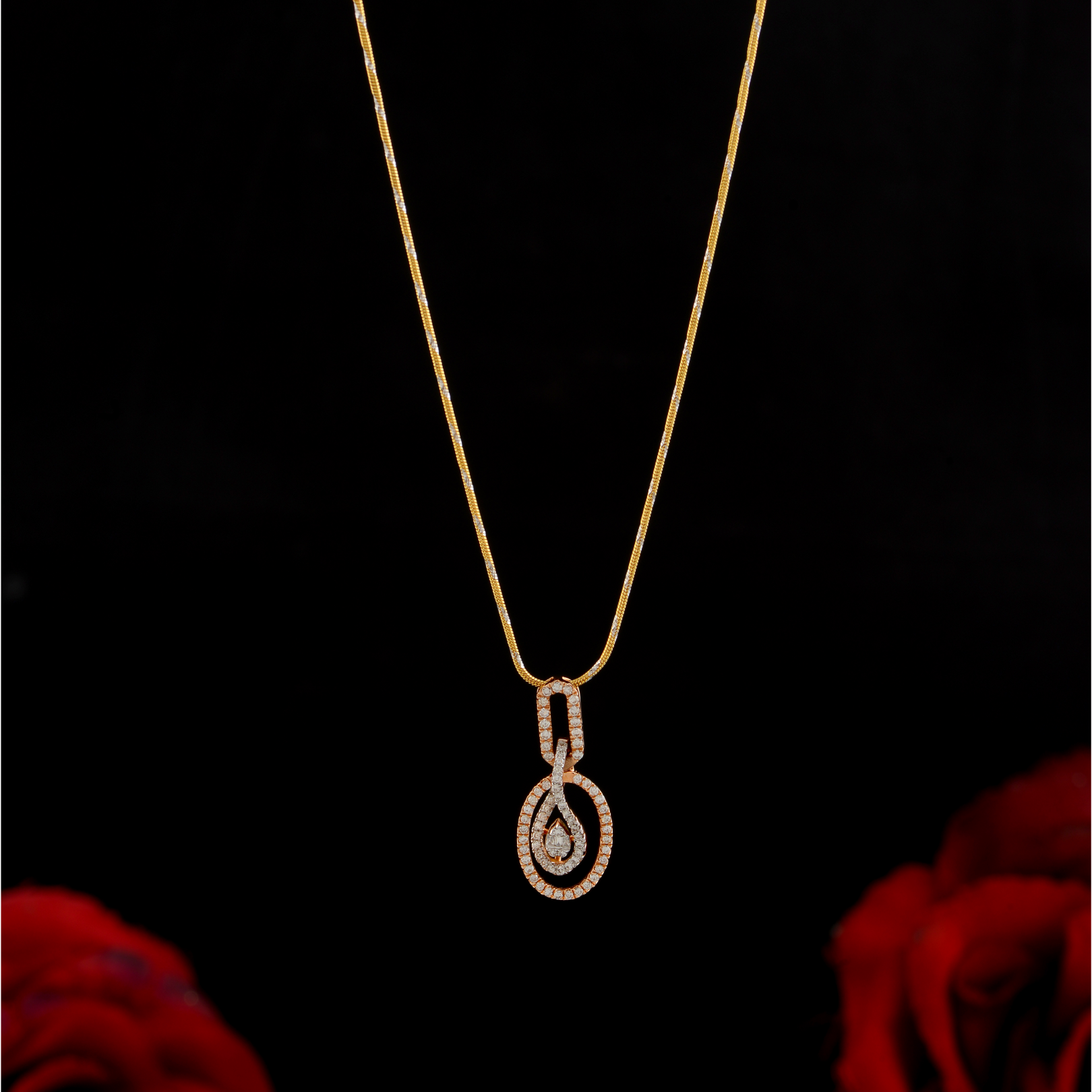 Unique Gold Chain with Diamond Pendant