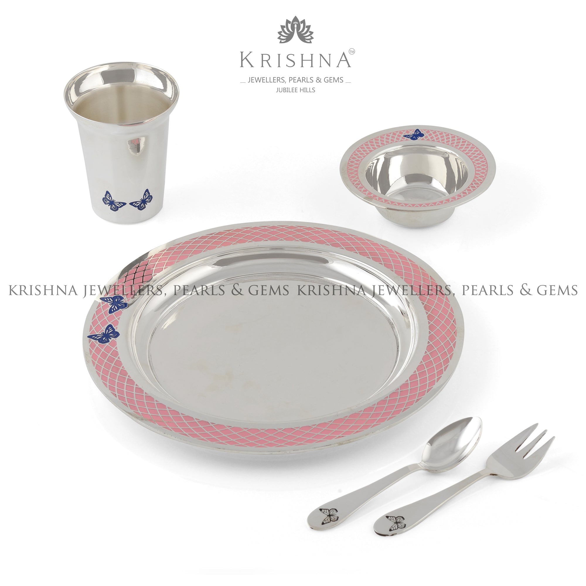 Pure Silver Dinner Set for Baby Girl