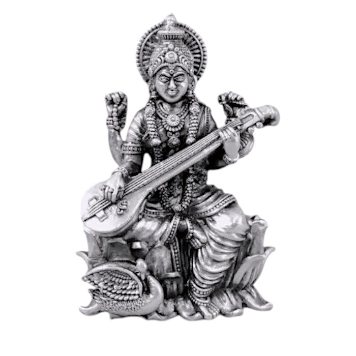 Goddess Saraswati Idol in Silver