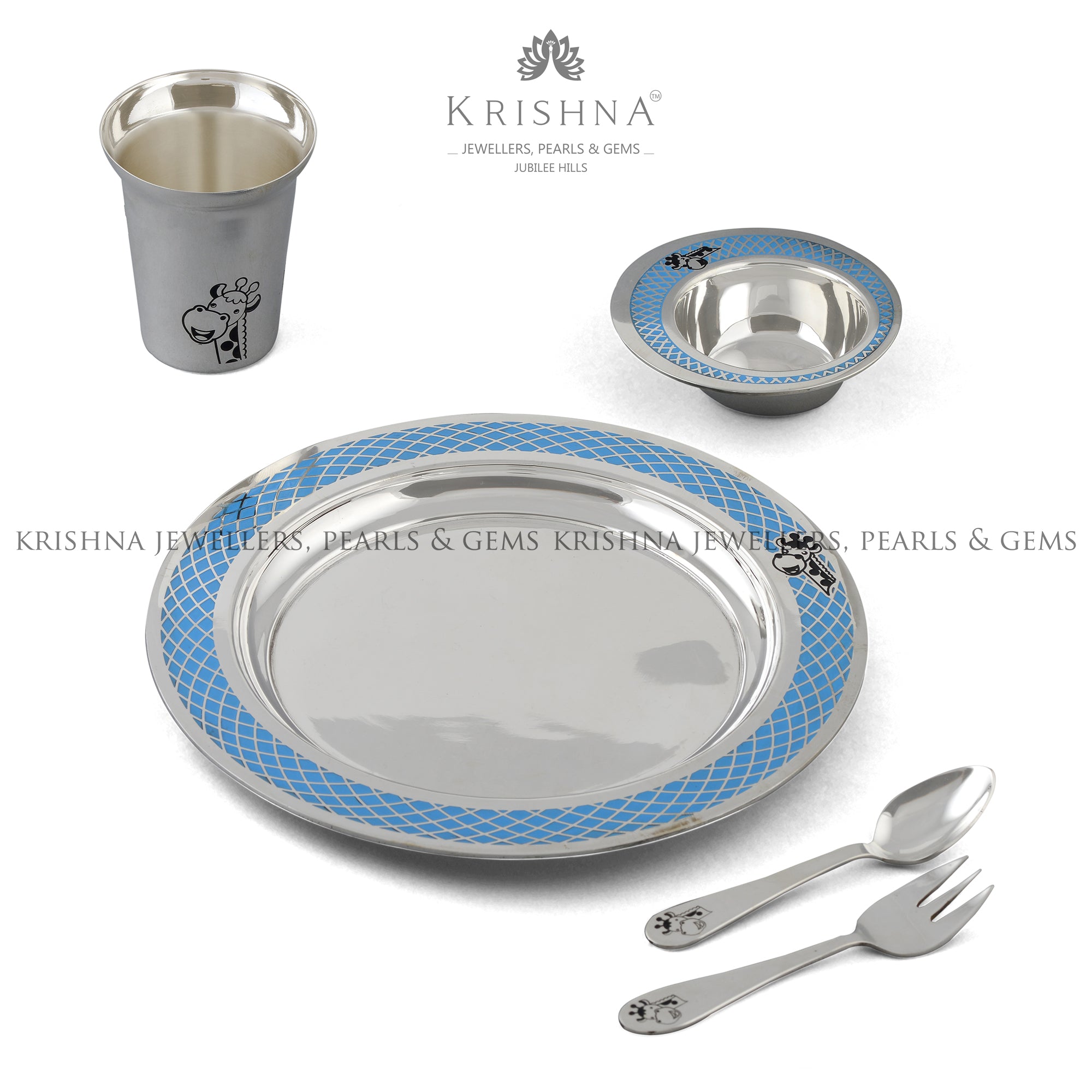 Pure Silver Dinner Set for Baby for Boy
