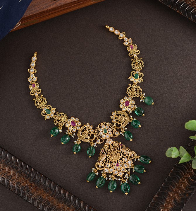 Floral Lakshmi Gold Necklace