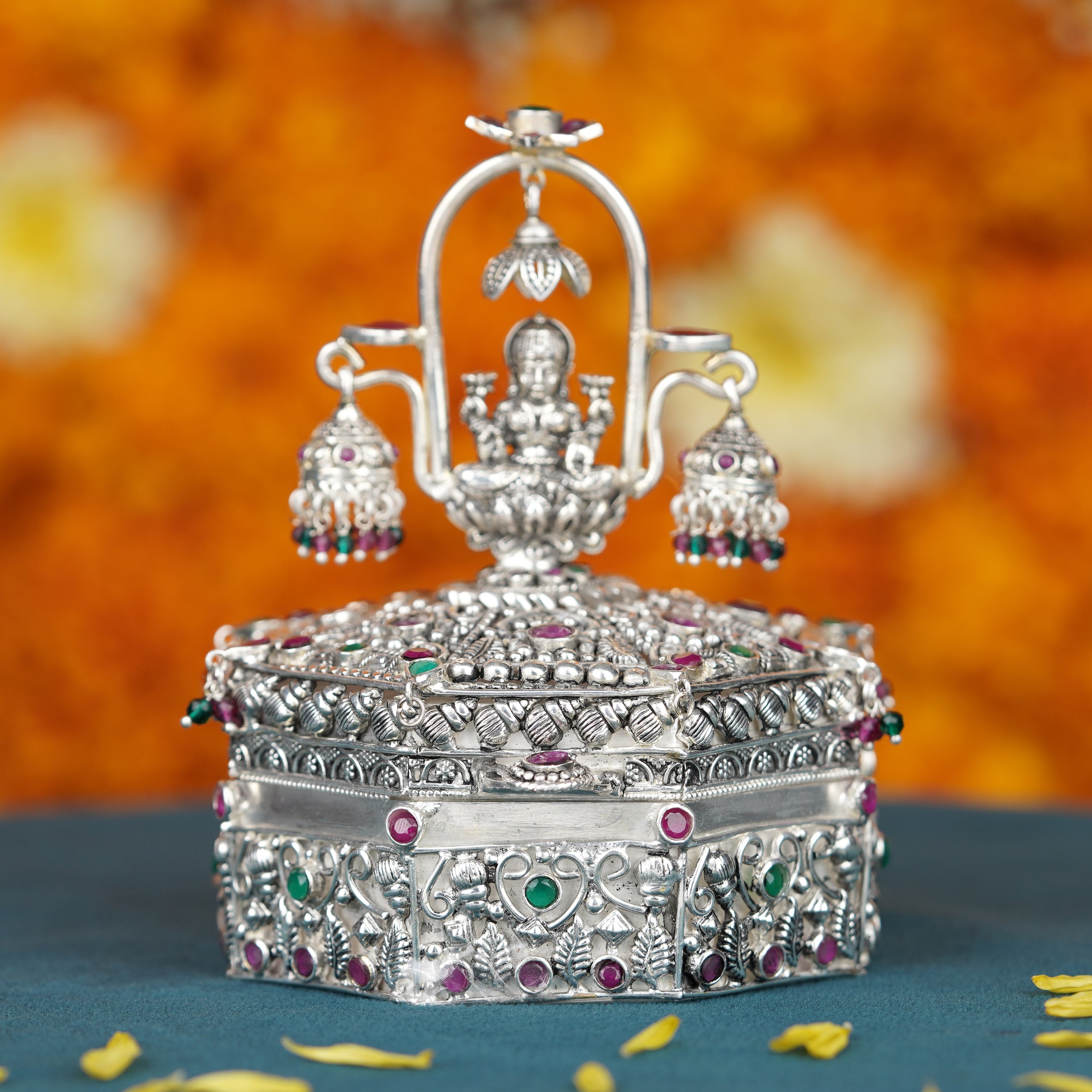 Goddess Laxmi Silver Box For Pooja Room
