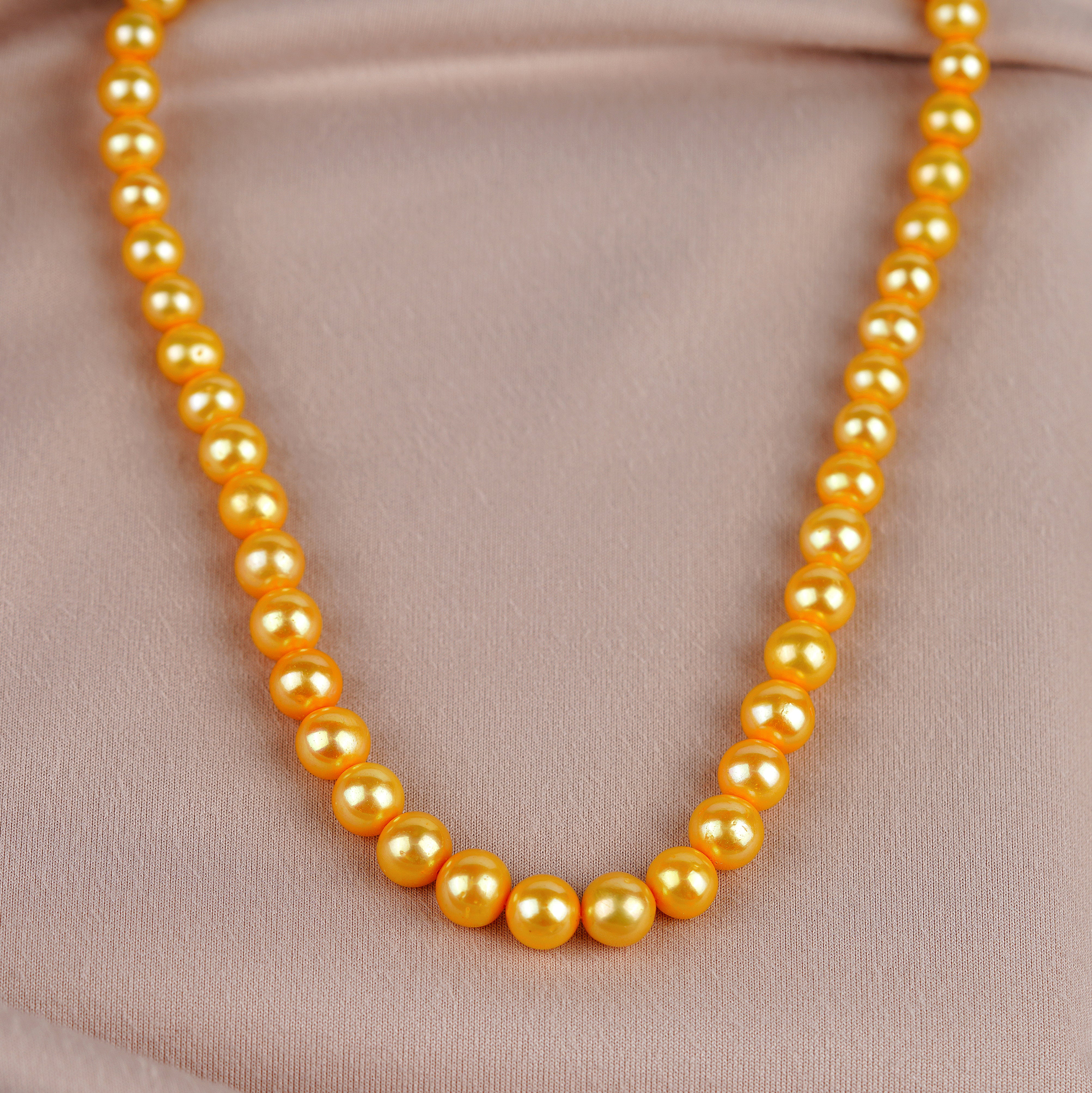 Luminous Yellow Pearls Necklace