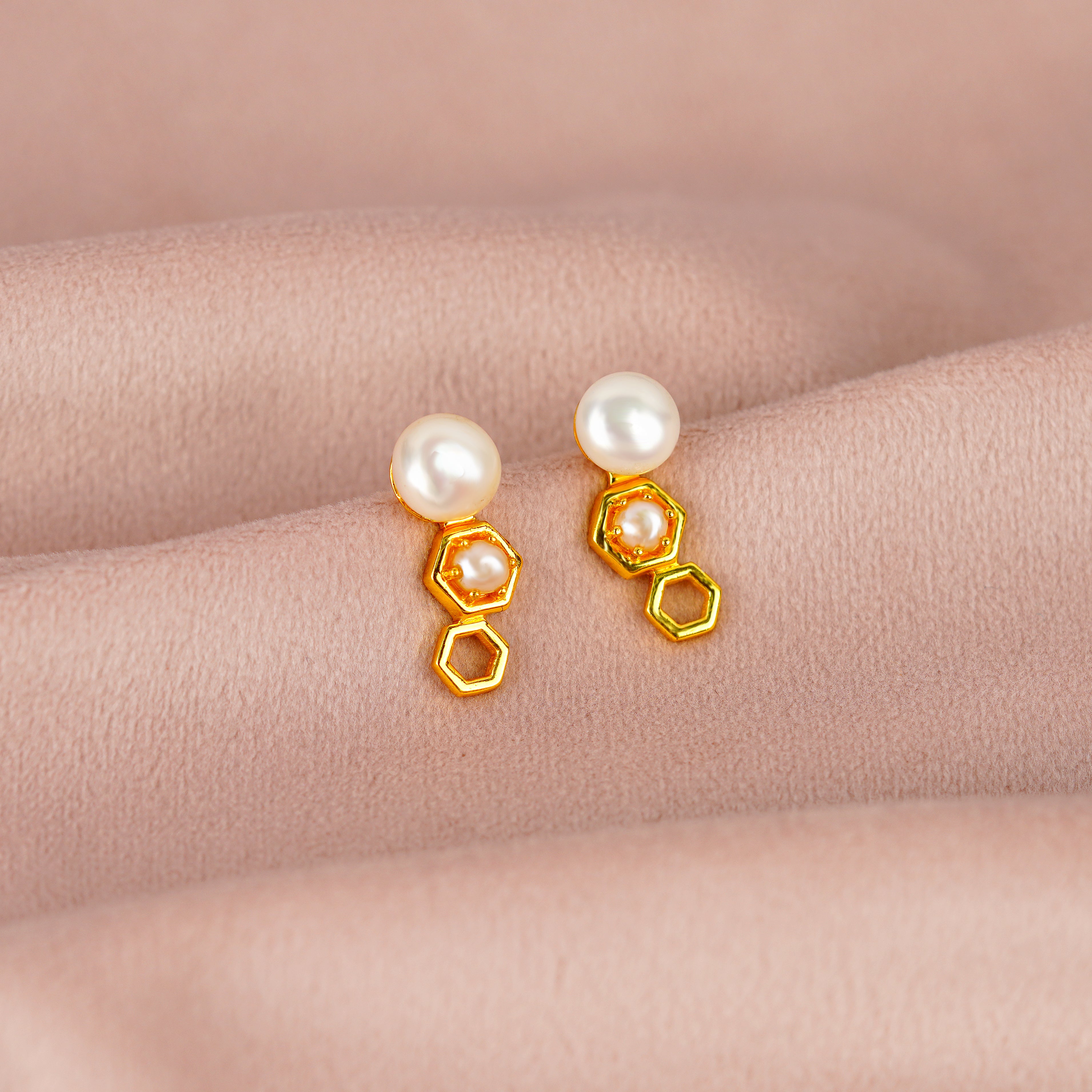 Classic Pearl Stud Earrings - Krishna Jewellers Pearls and Gems