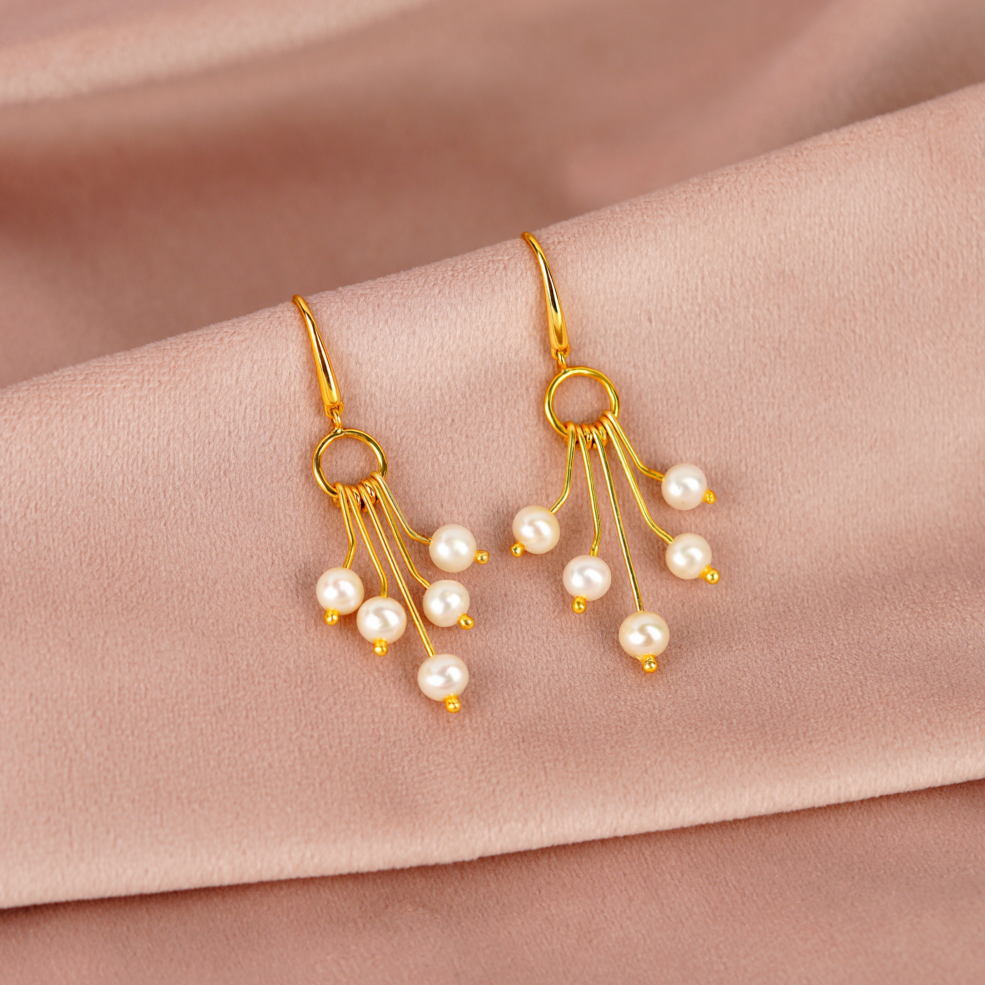 Blossom Pearl hanging Earrings - Krishna Jewellers Pearls and Gems