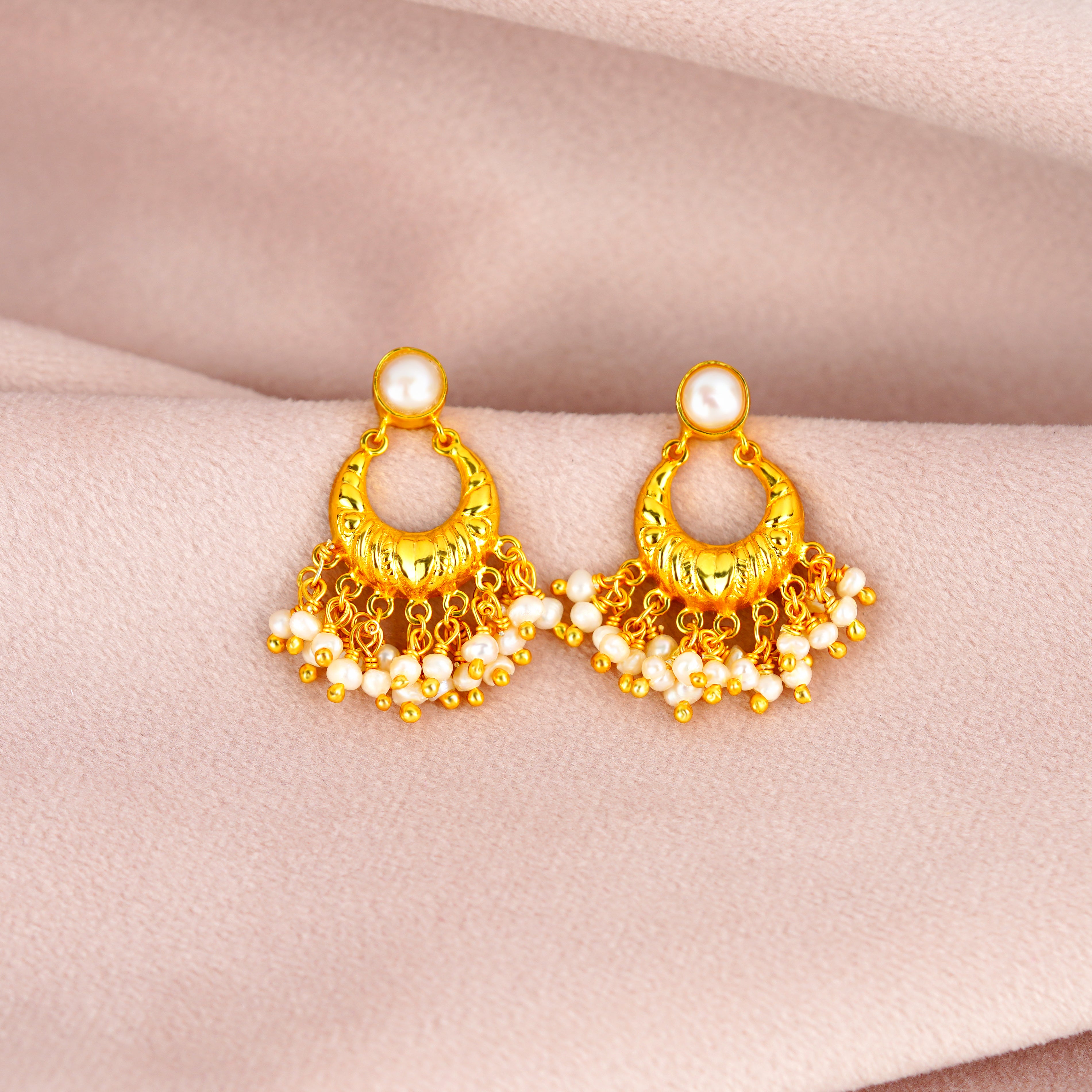 Beautiful Chandbali Earrings - Krishna Jewellers Pearls and Gems