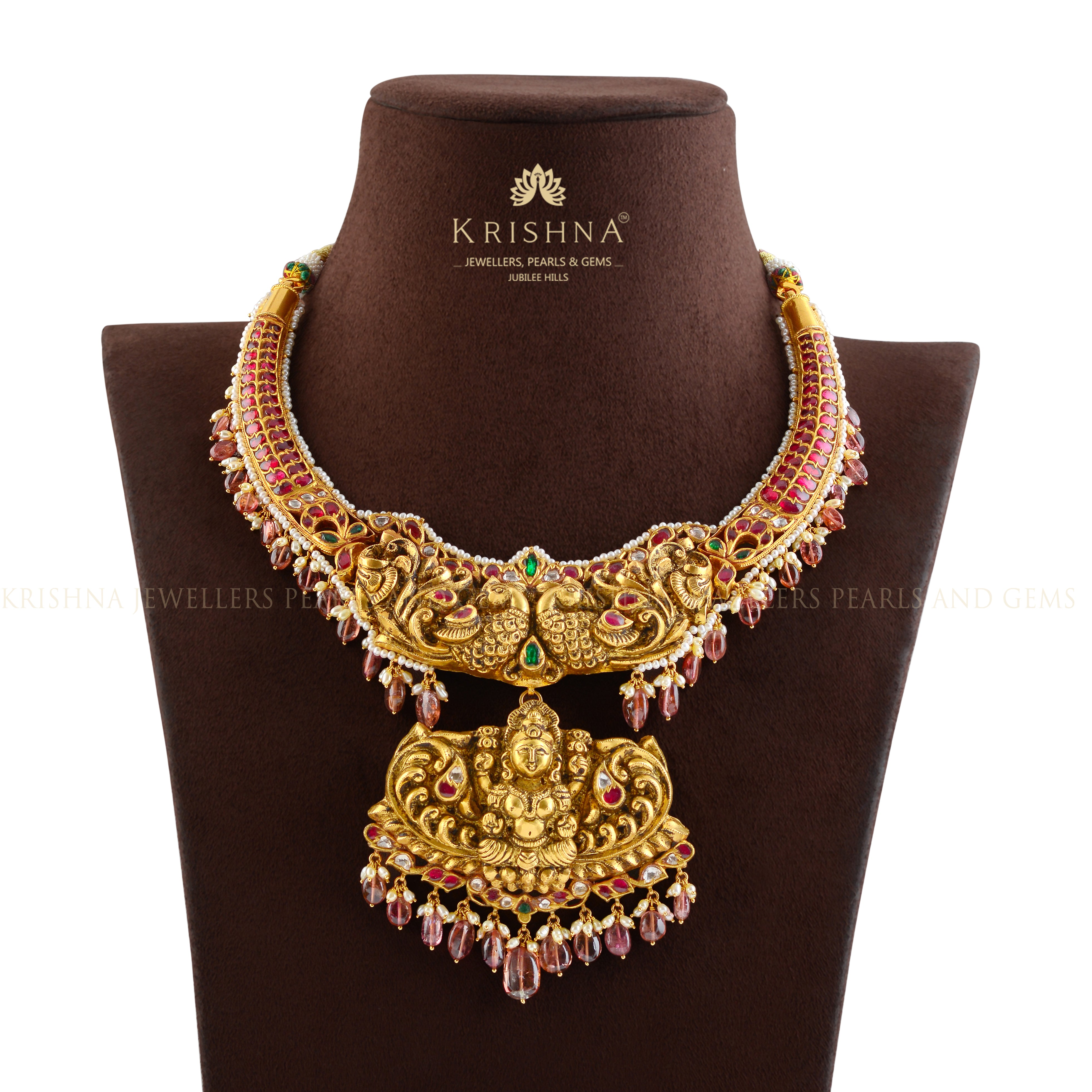 Kundan Gold Kanti Necklace - Krishna Jewellers Pearls and Gems