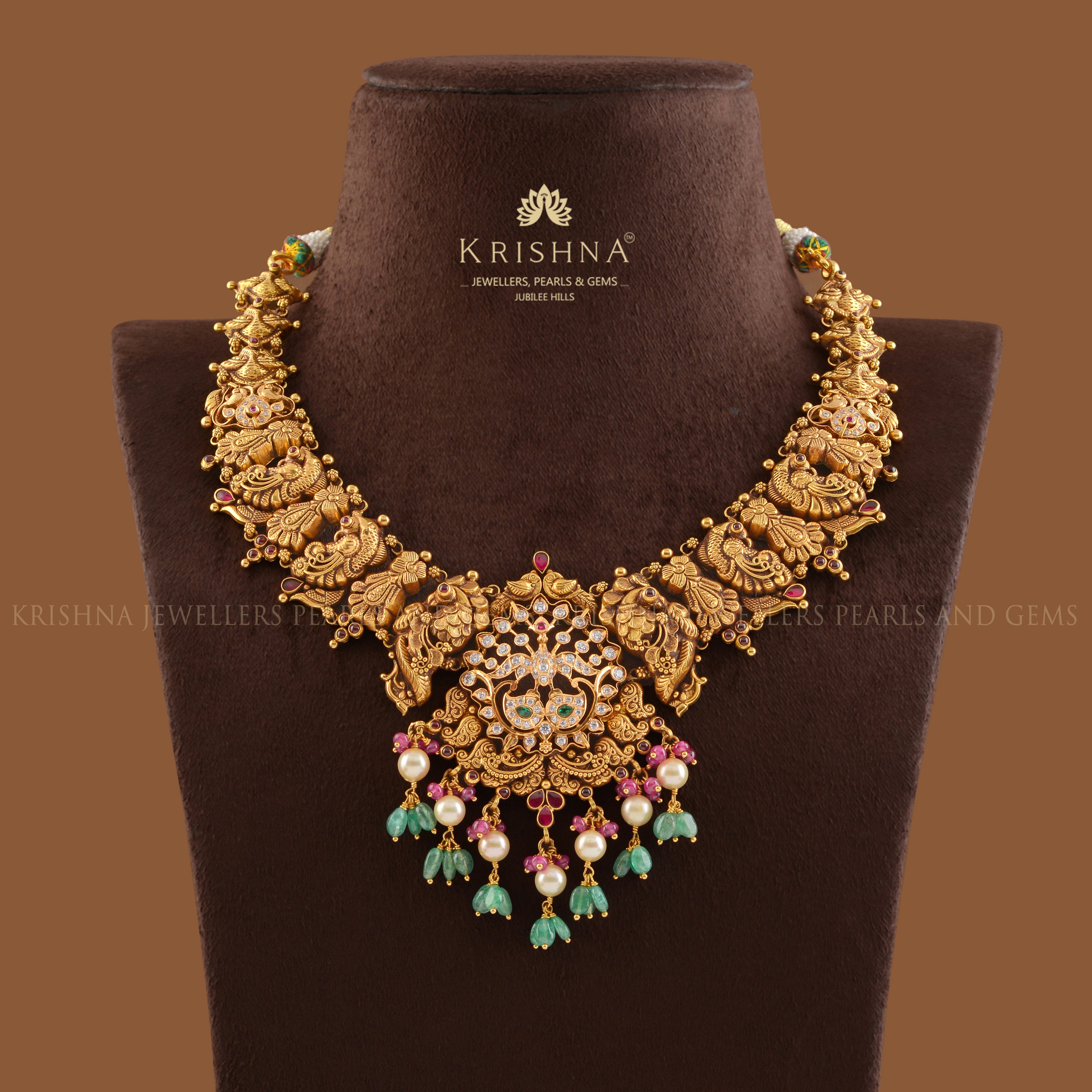 Tradtional Peacock Gold Necklace