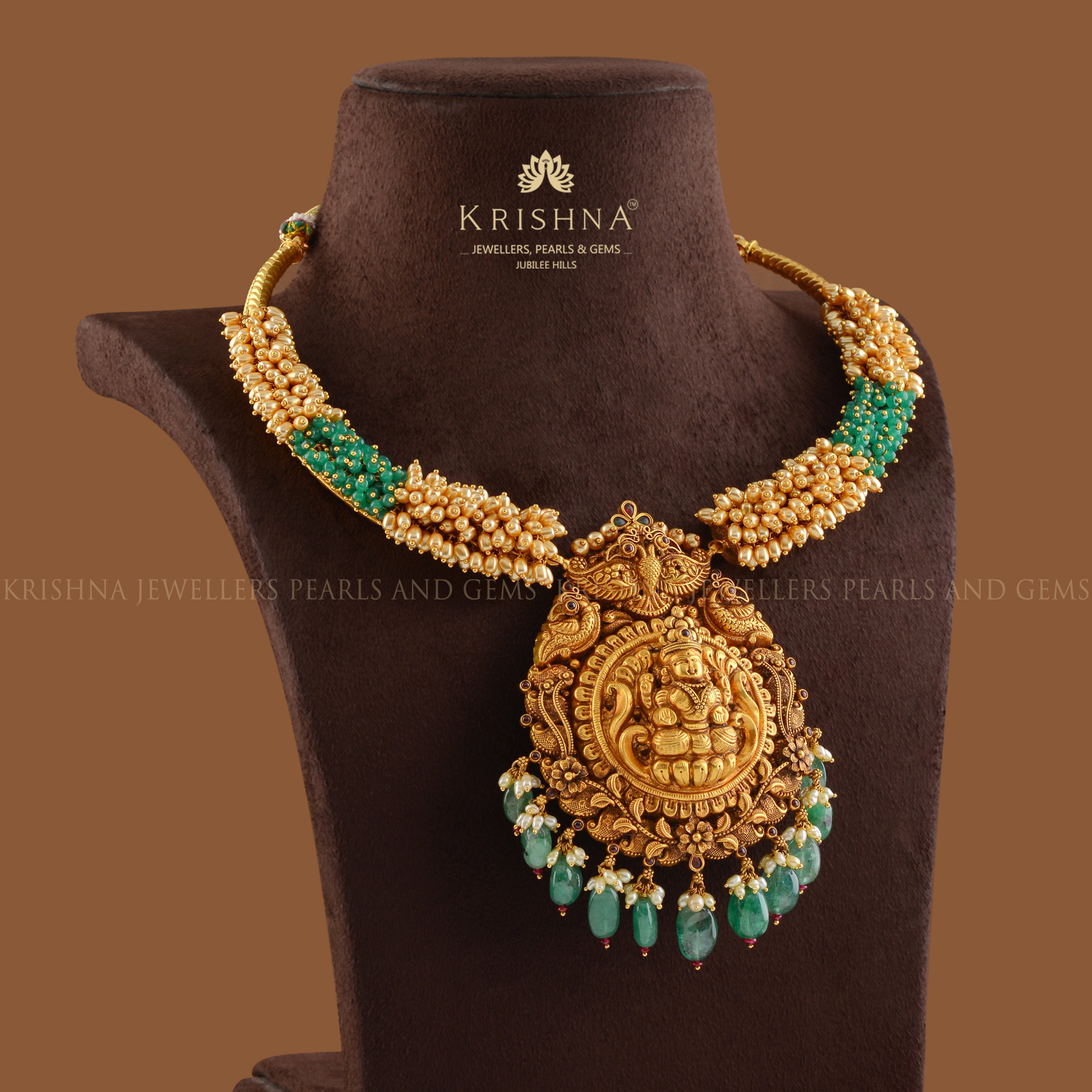 Gold Pearl Kanti Necklace