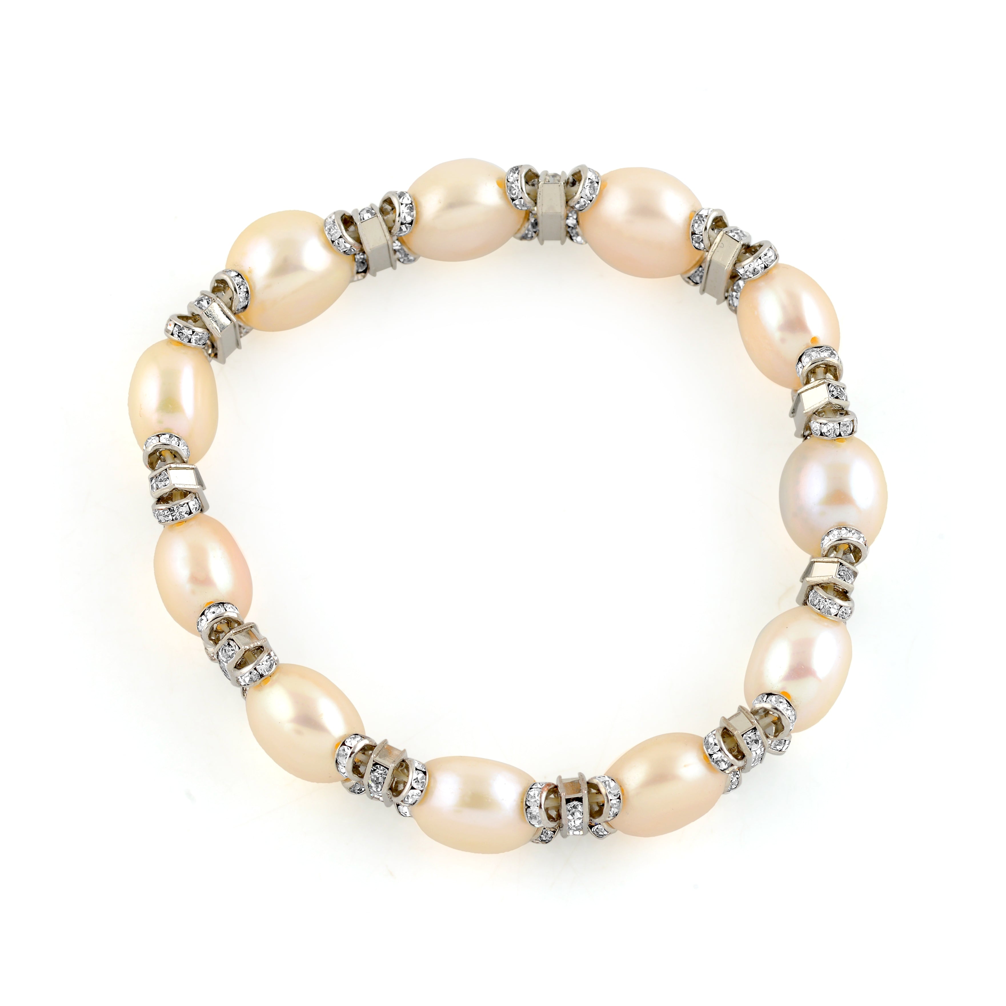 Silver Link Freshwater Pearl Bracelet - Krishna Jewellers Pearls and Gems