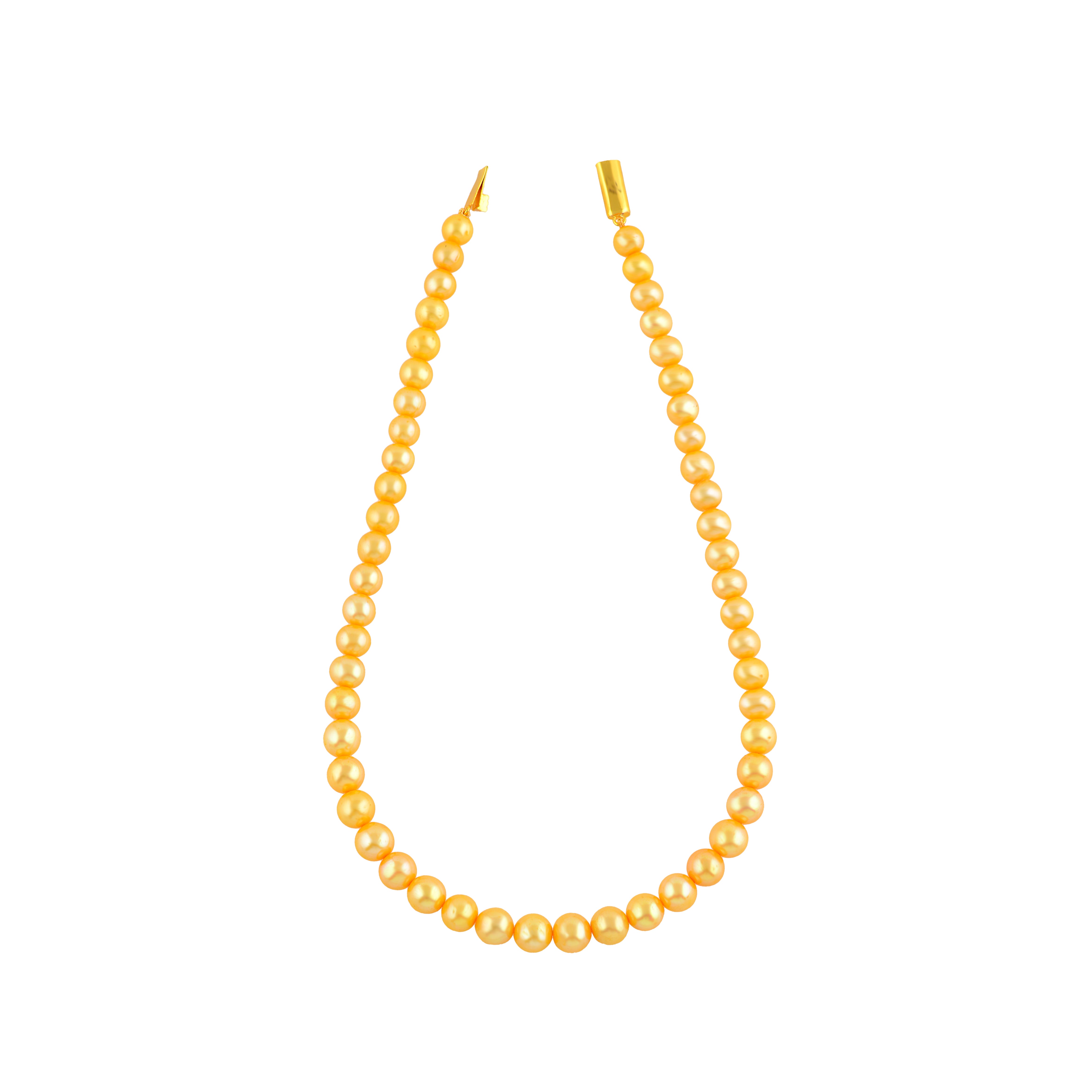 Luminous Yellow Pearls Necklace