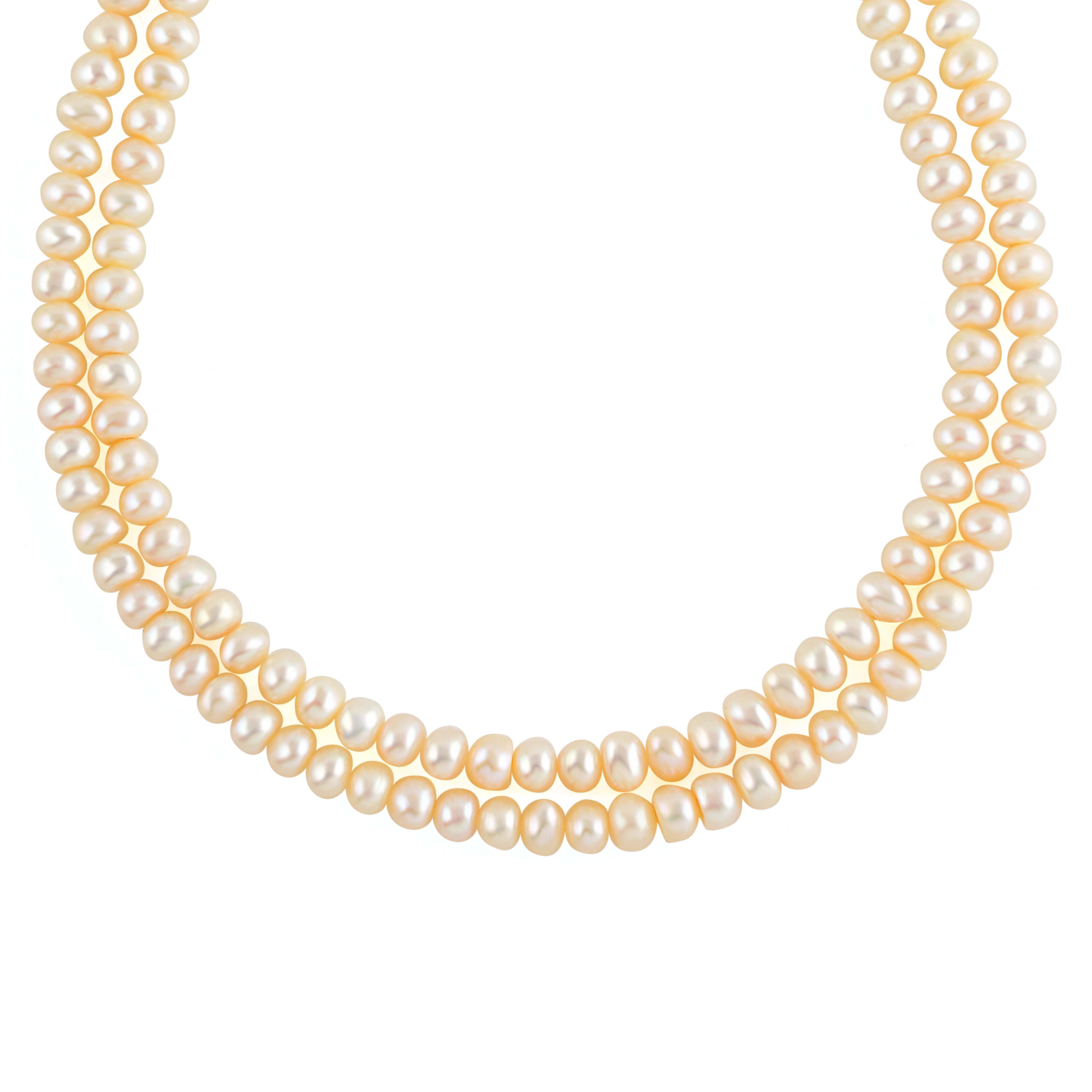 Freshwater White Pearl Necklace, Double Strand - Krishna Jewellers Pearls and Gems