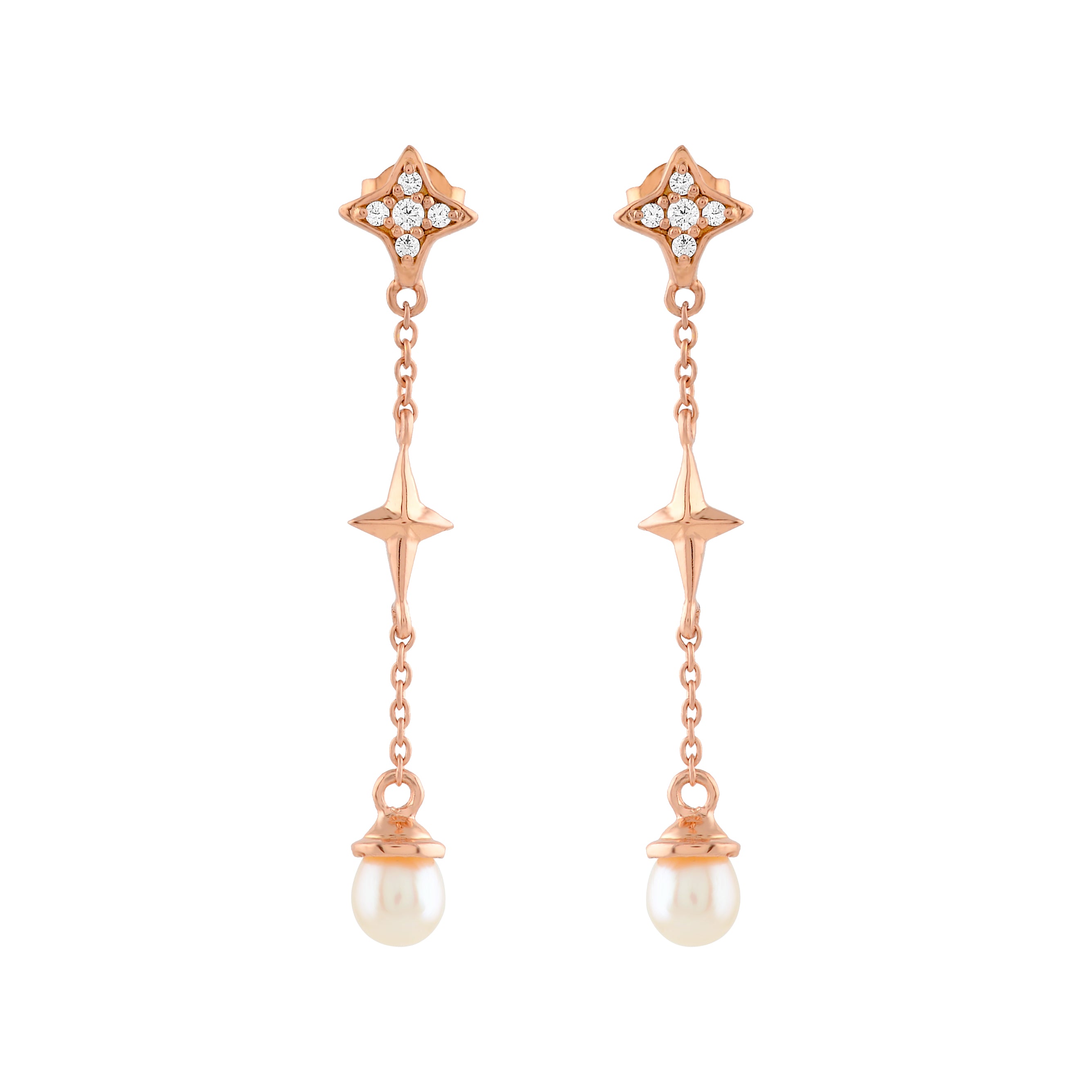 Starling  Hanging Pearl Drop Earrings - Krishna Jewellers Pearls and Gems