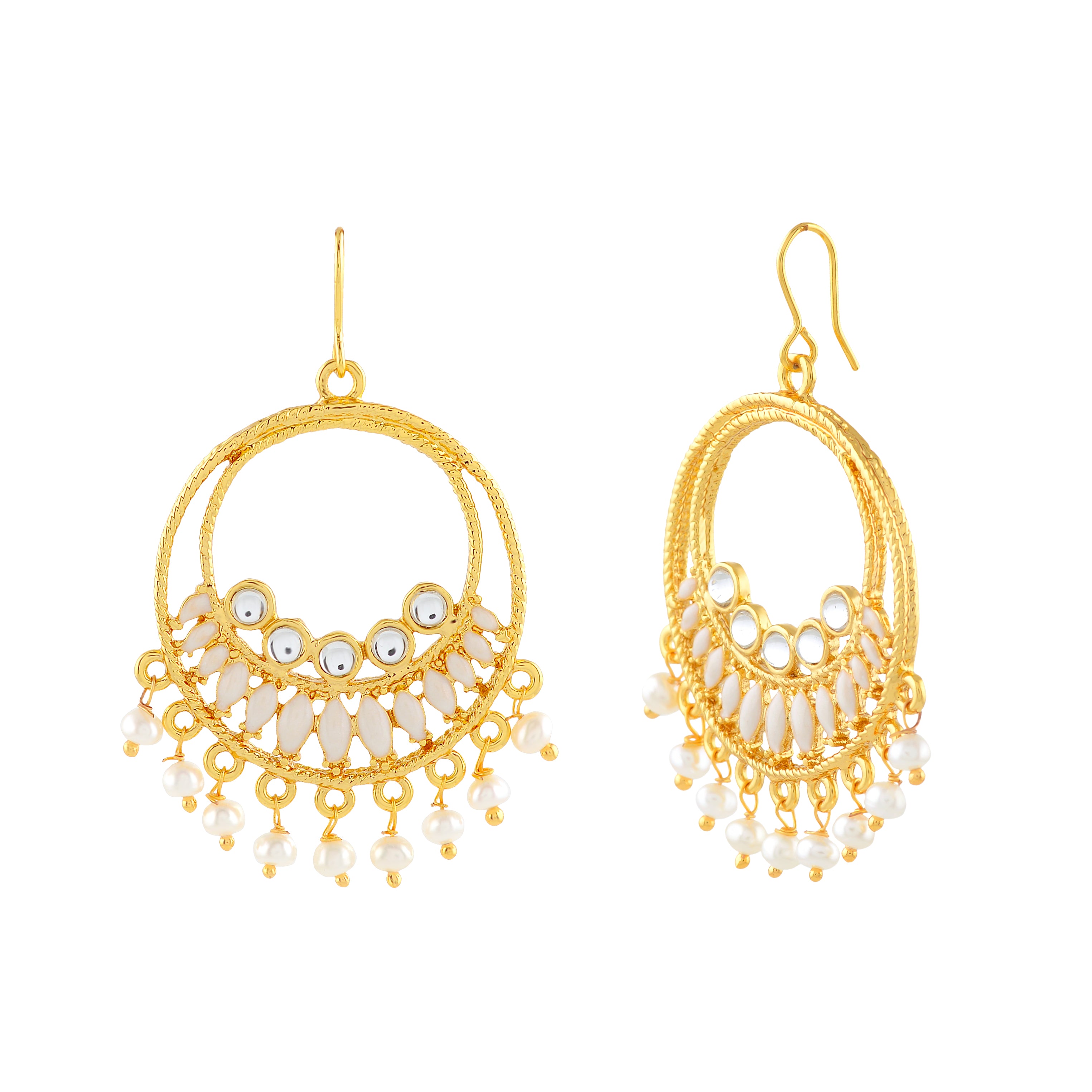 Stylish Jumbo Pearl Hoop earrings
