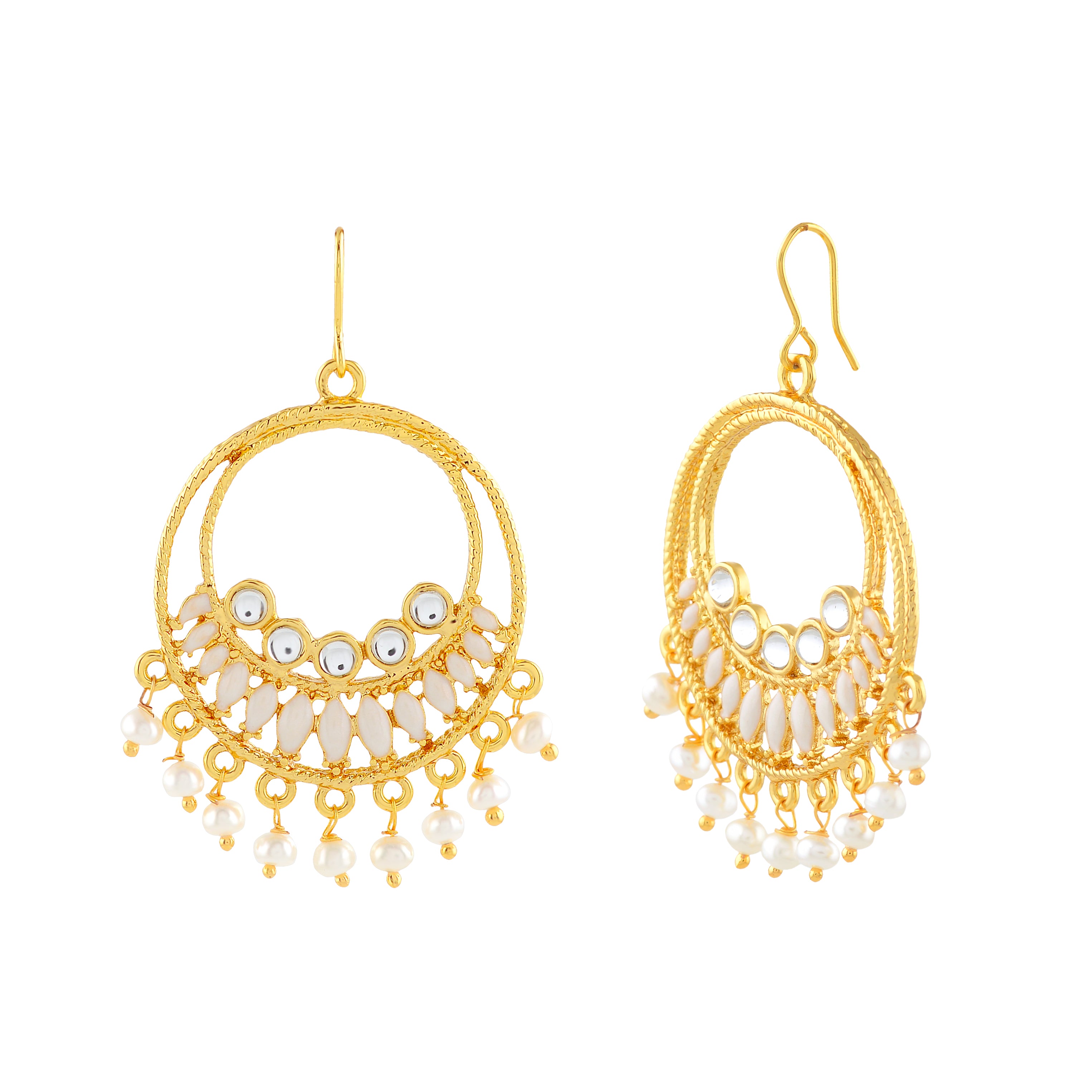 Stylish Jumbo Pearl Hoop earrings - Krishna Jewellers Pearls and Gems