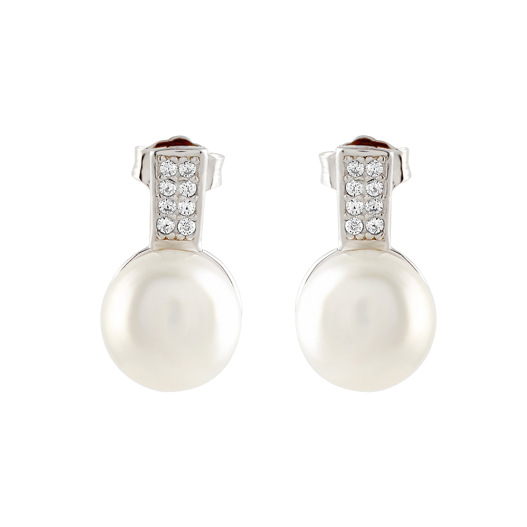 CZ Pearl Studs Earrings