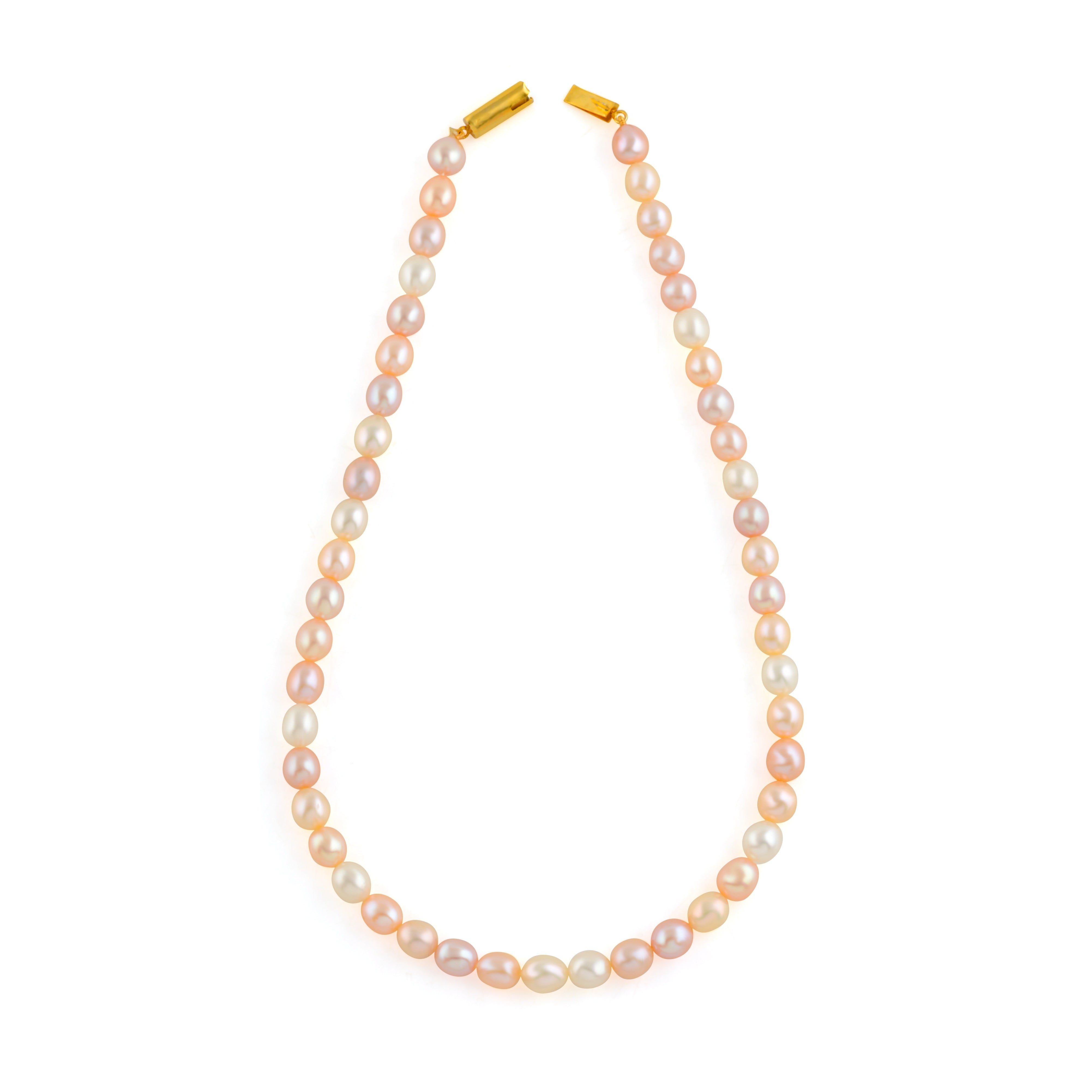 Multicolored Oval Shape Pearl Necklace - Krishna Jewellers Pearls and Gems