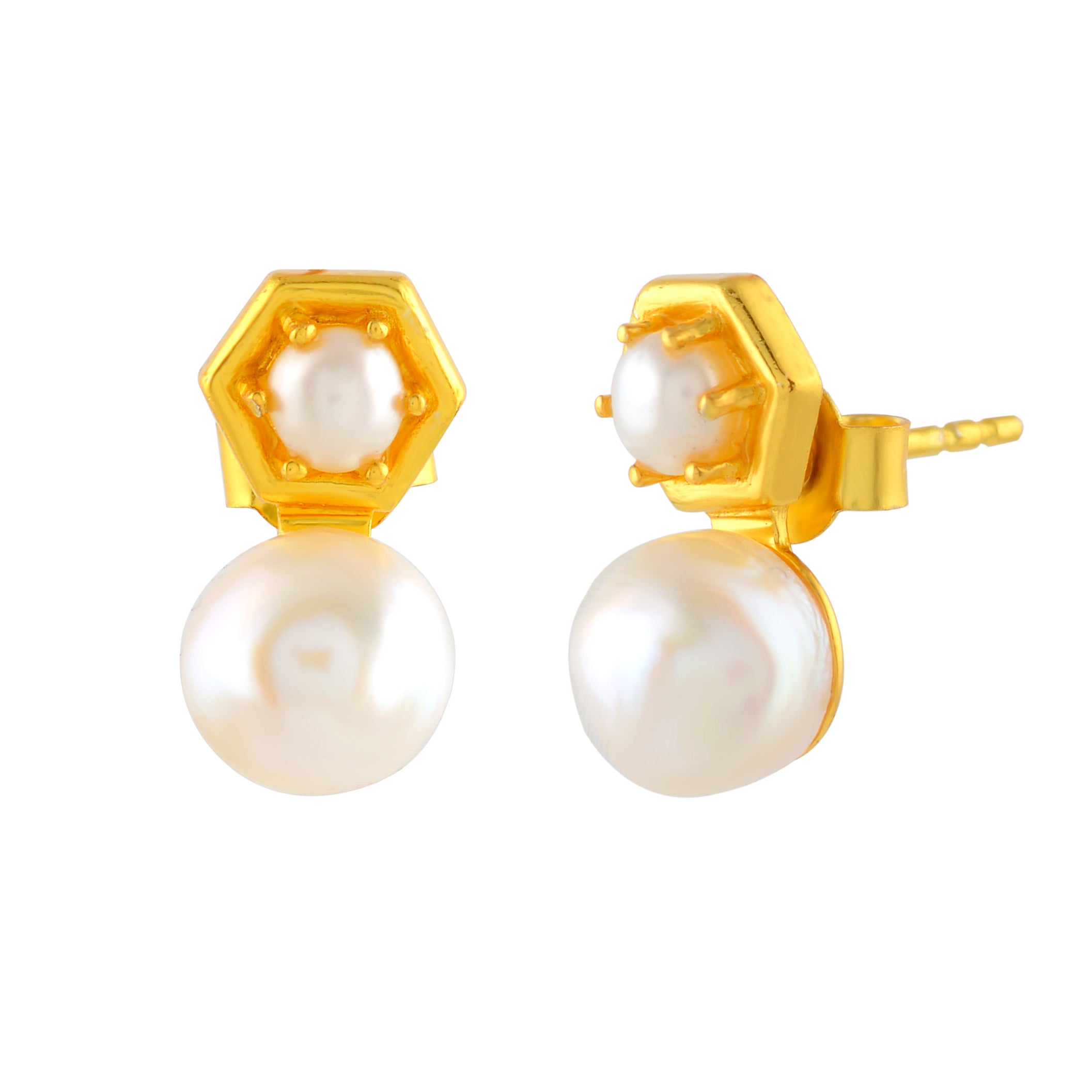 Stud Earrings with the Perfect Pearl - Krishna Jewellers Pearls and Gems