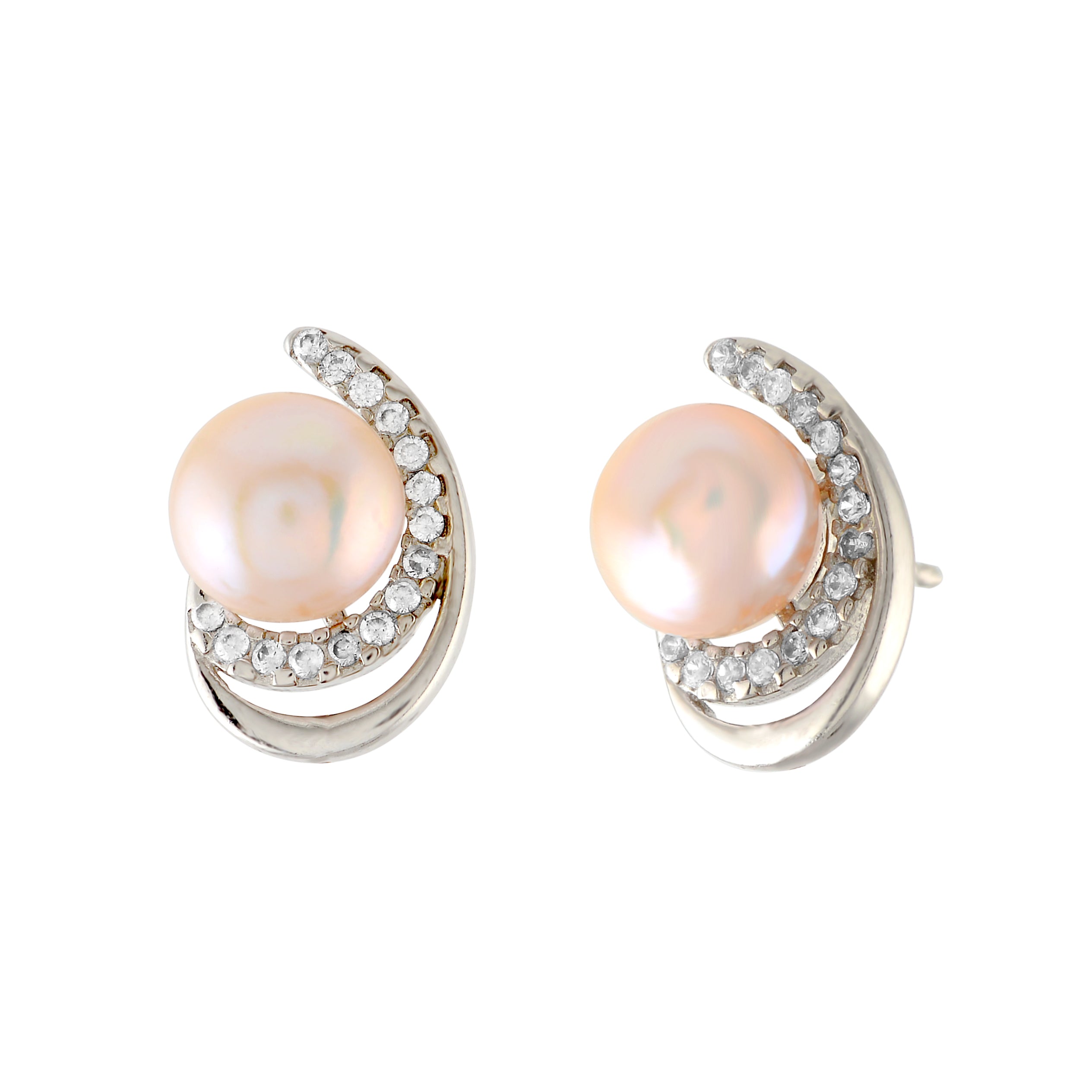 Regal Lovely Pink Pearl Stud - Krishna Jewellers Pearls and Gems