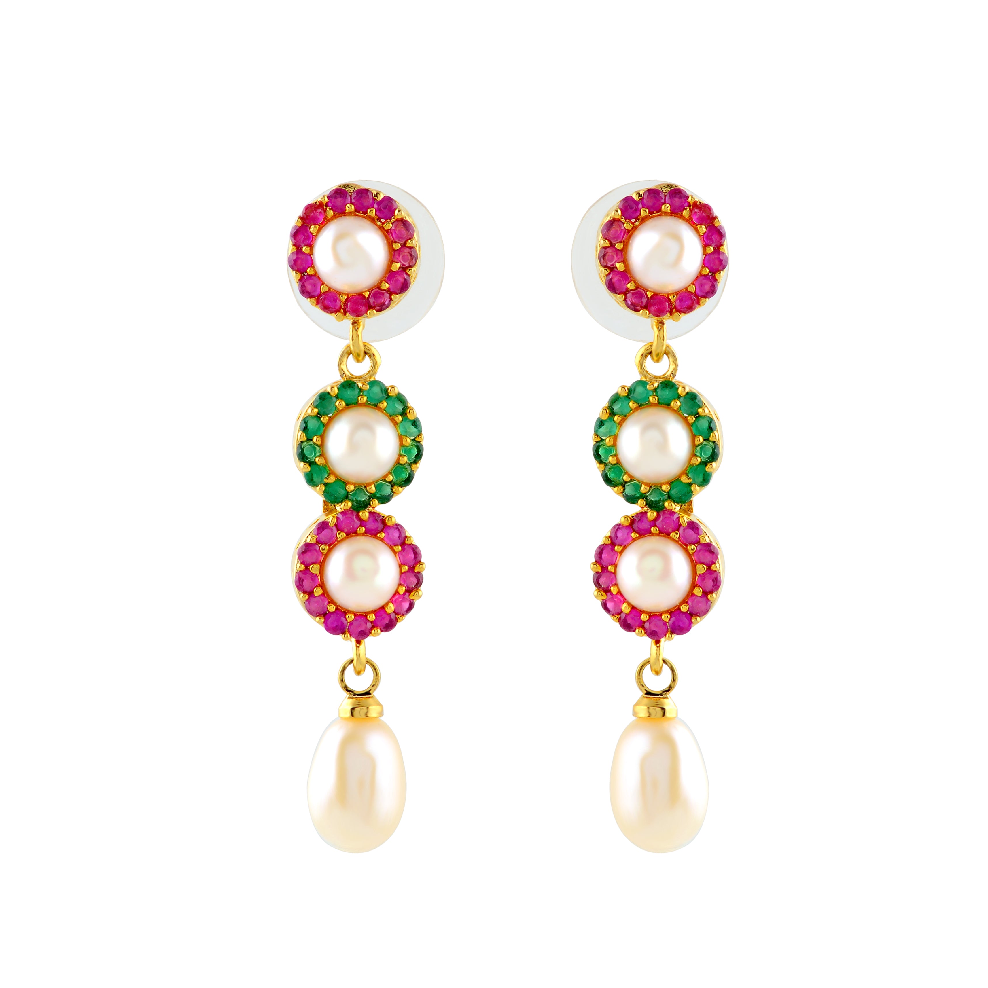 Vibrant Hanging Pearl earrings