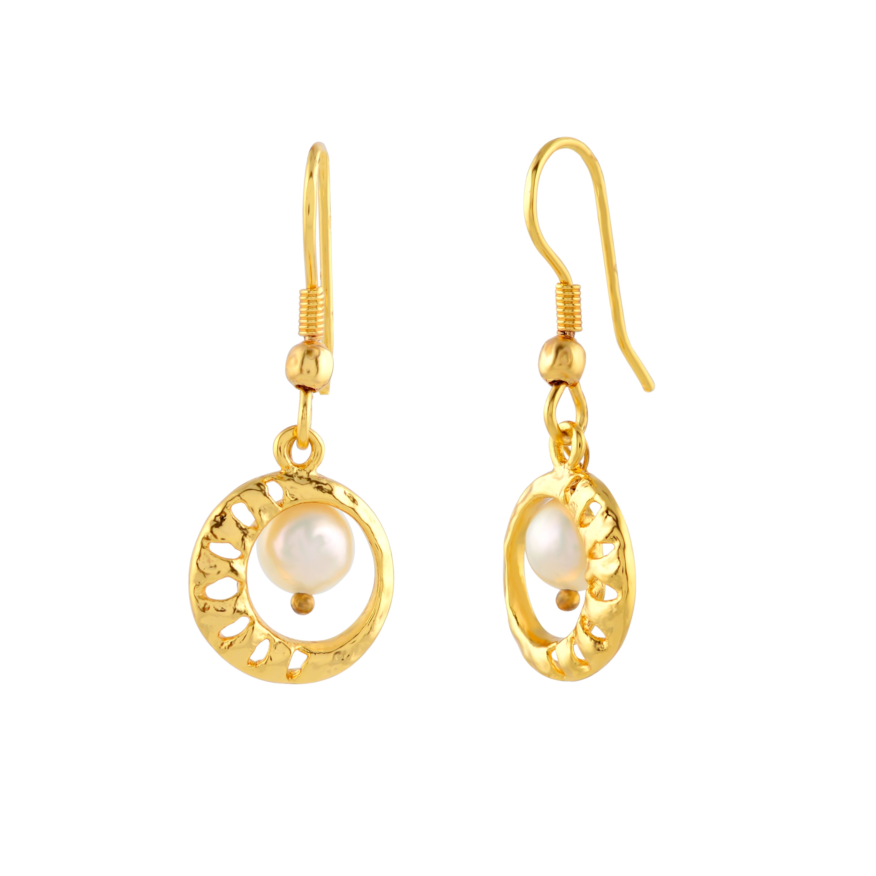 Sparkling Regal Pearl Drop Earrings