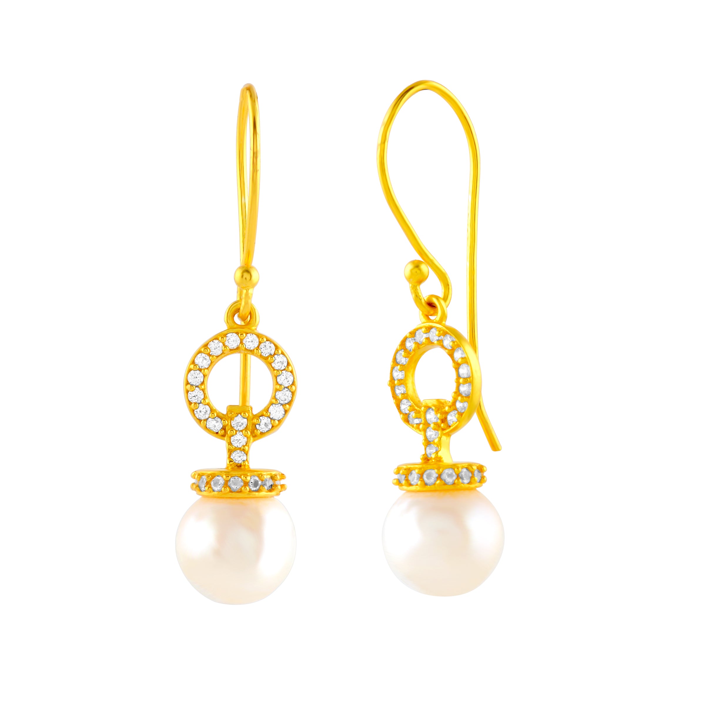 Charming J hoop Pearl Earrings