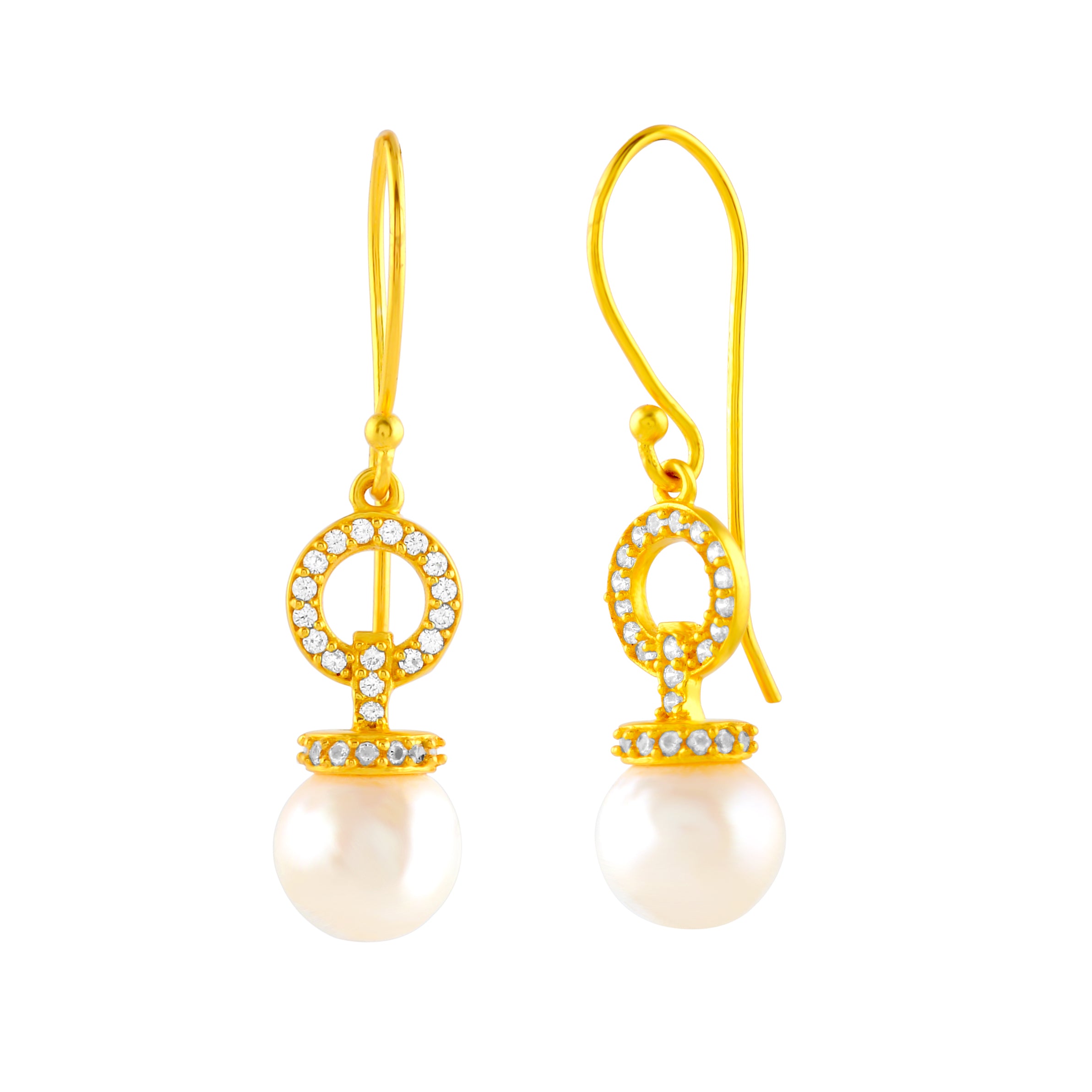 Charming J hoop Pearl Earrings - Krishna Jewellers Pearls and Gems