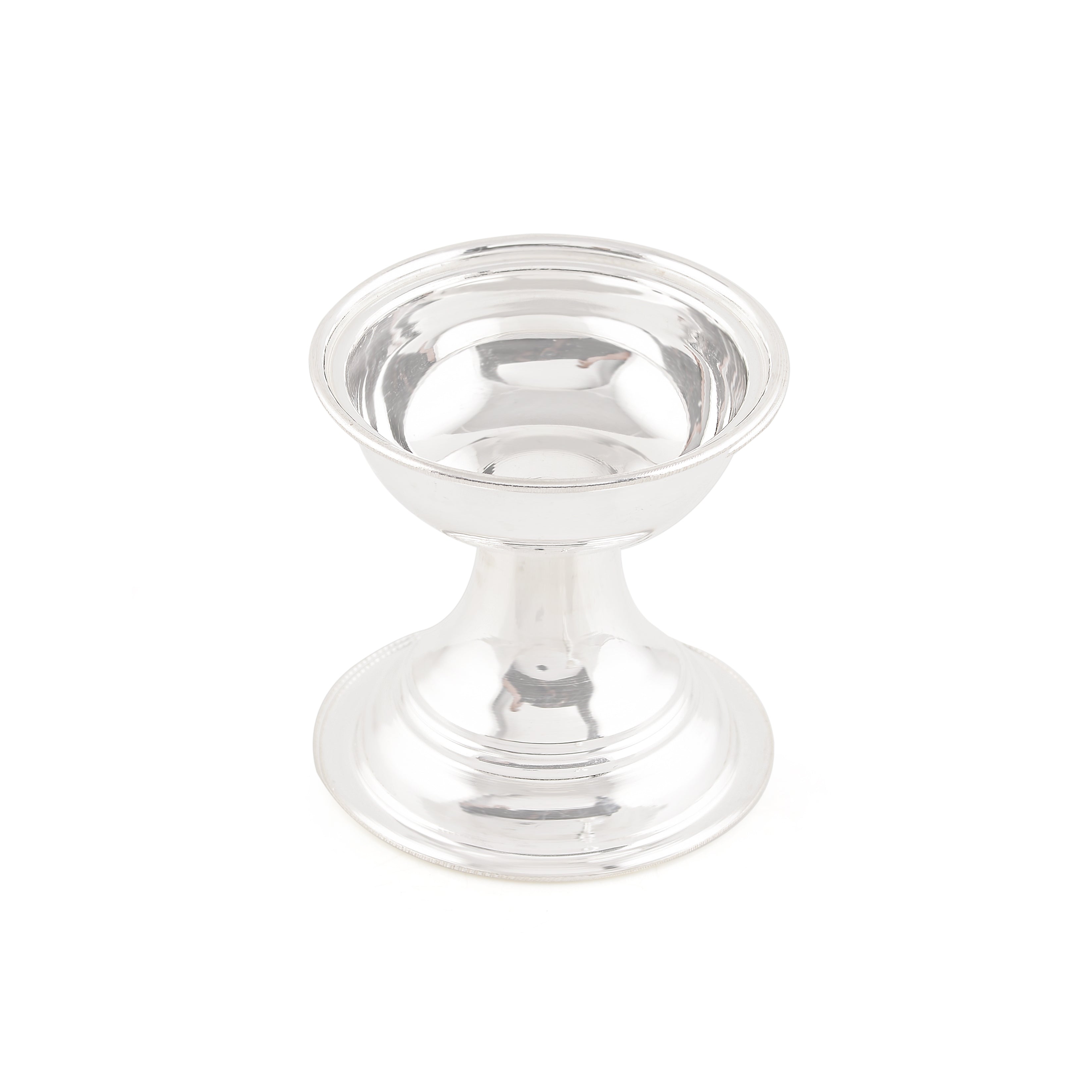 Set of 2 Plain Silver Diya Stands