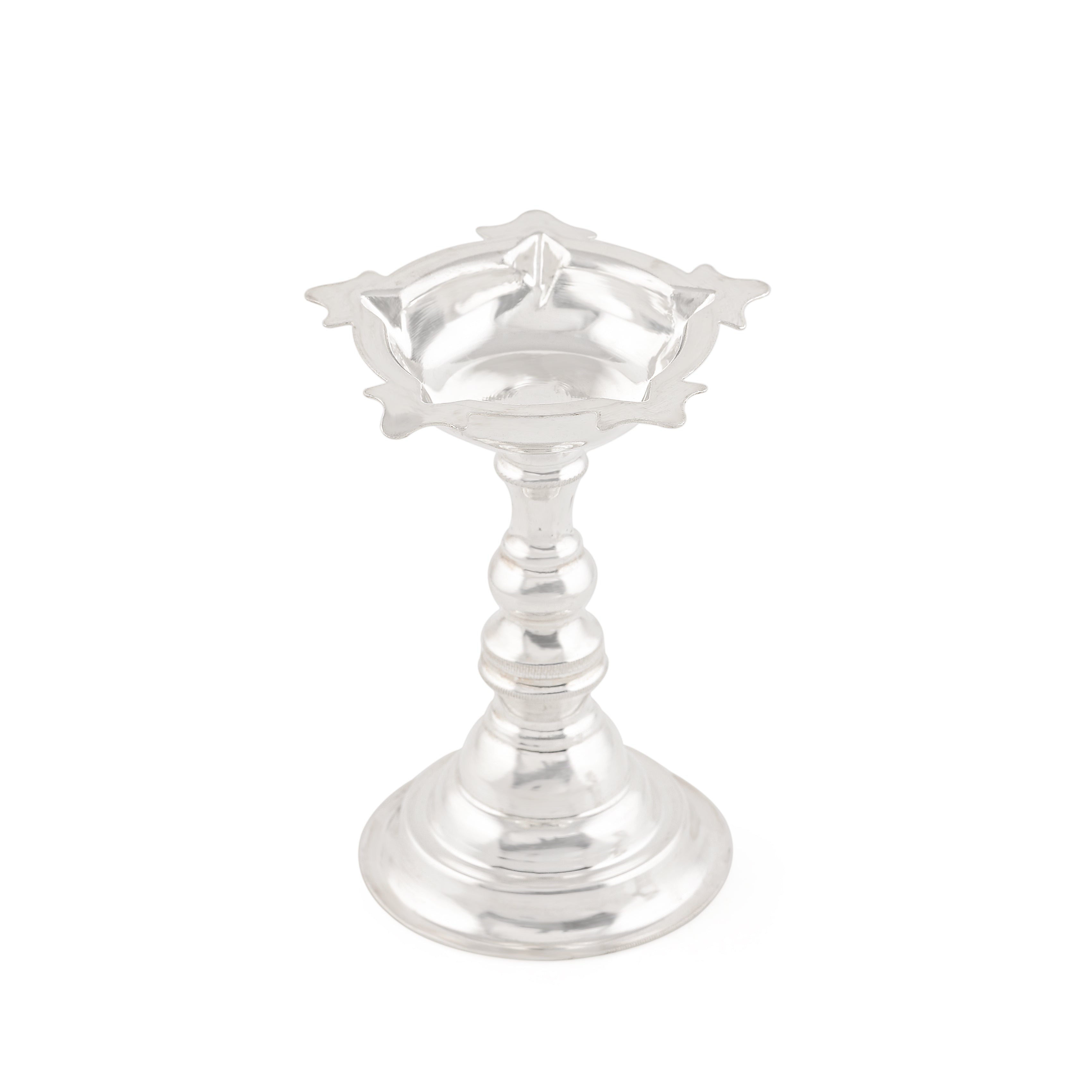 Plain Silver Deepam Stand Crafted from 92.5 Silver