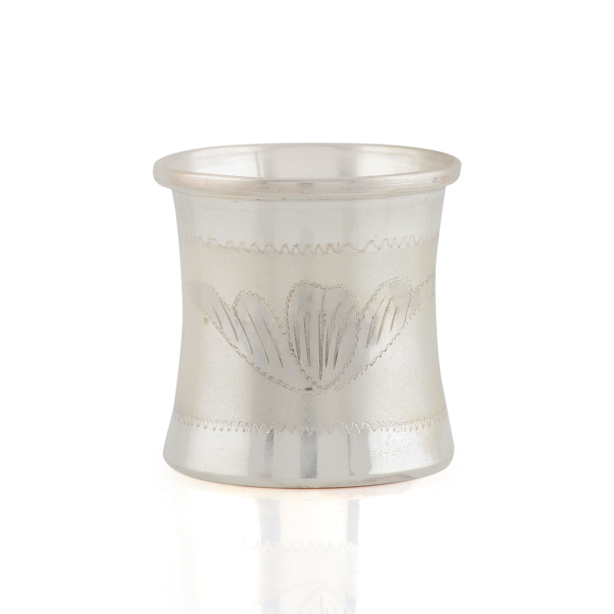 Floral Embellished Silver Glass