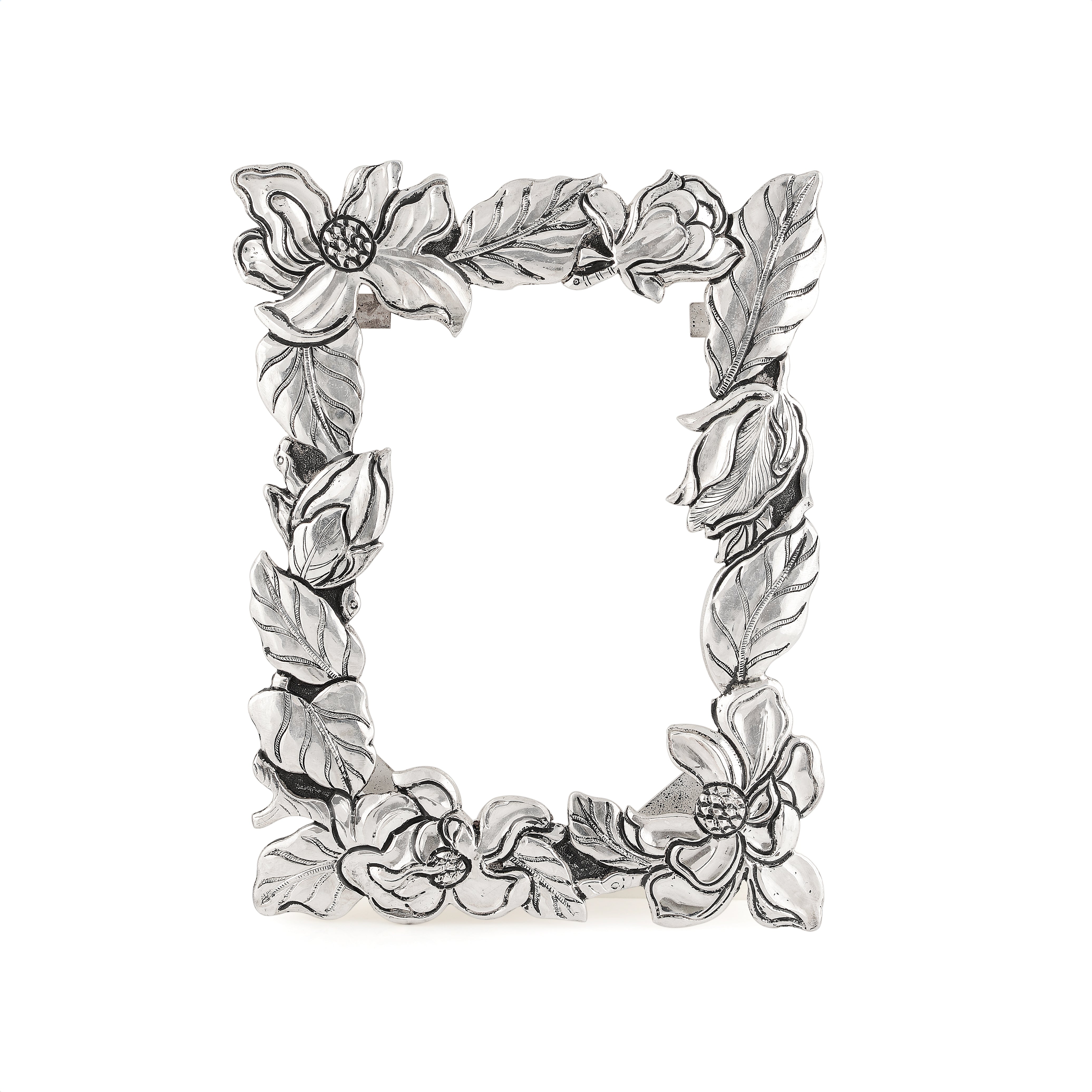 Frame your moments with silver flower charm.