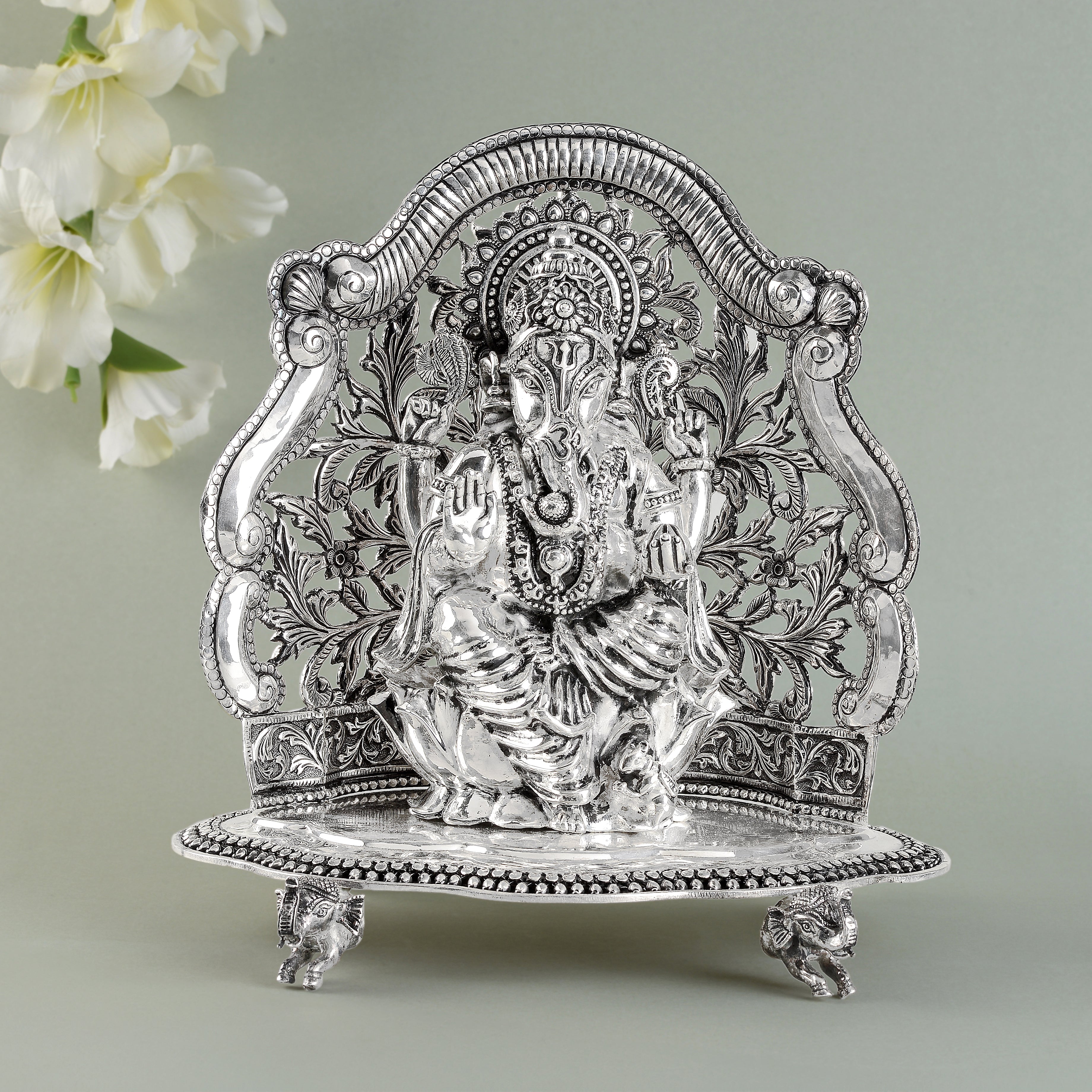 Silver Ganesh Ji a symbol of divine elegance.