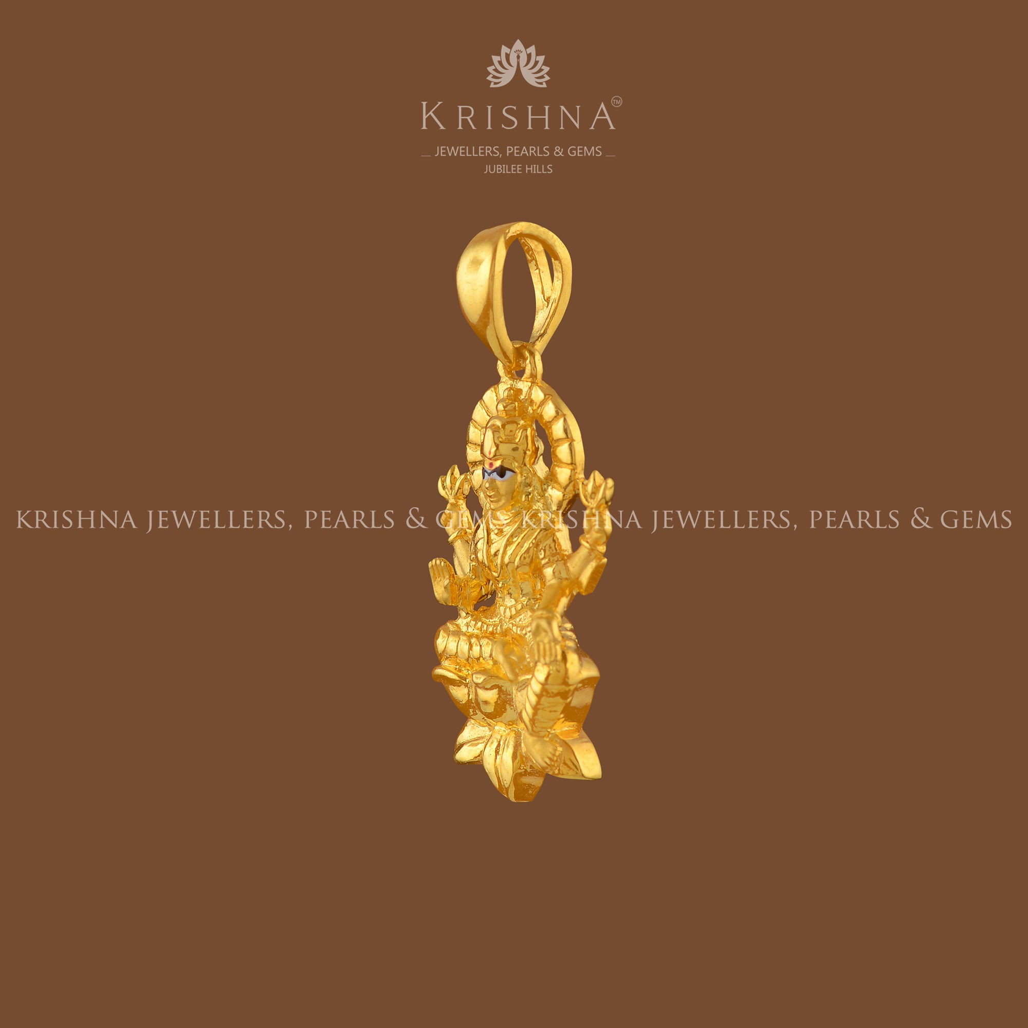 Laxmi Pendant in Gold - Krishna Jewellers Pearls and Gems