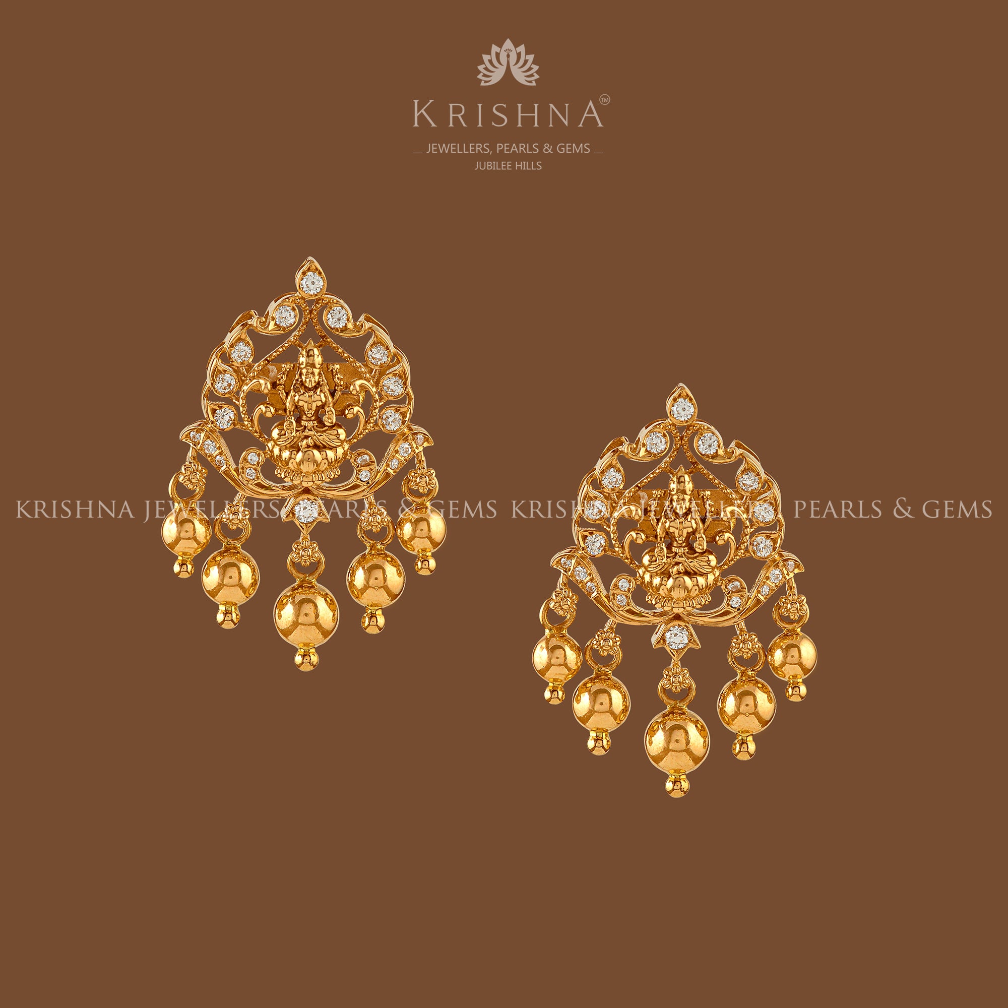 Divine Lakshmi Gold Earrings