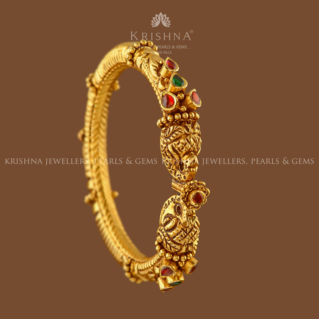 Traditional Gold Kada Bangles - Krishna Jewellers Pearls and Gems