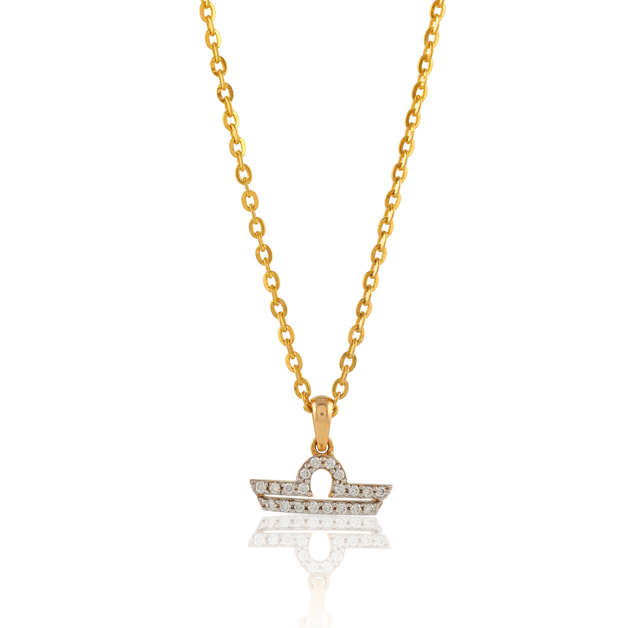 Gold Libra Diamond Pendant