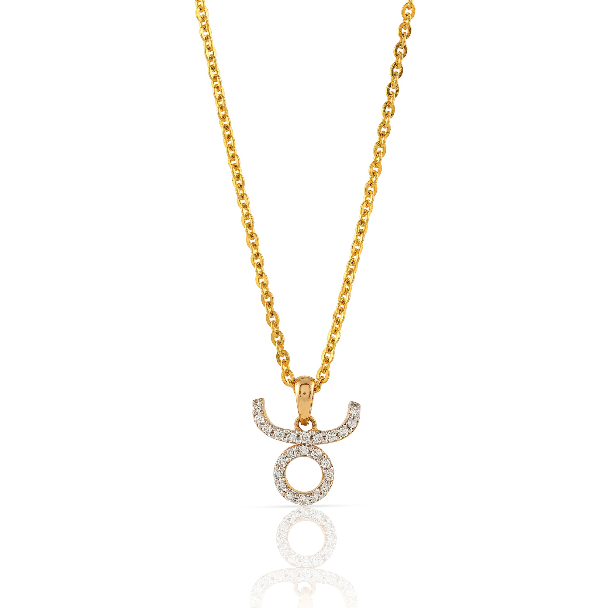 Gold Chain-Tauras Zodiac Diamond Pendant