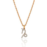 Gold Chain Capricorn Diamond Pendant - Krishna Jewellers Pearls and Gems