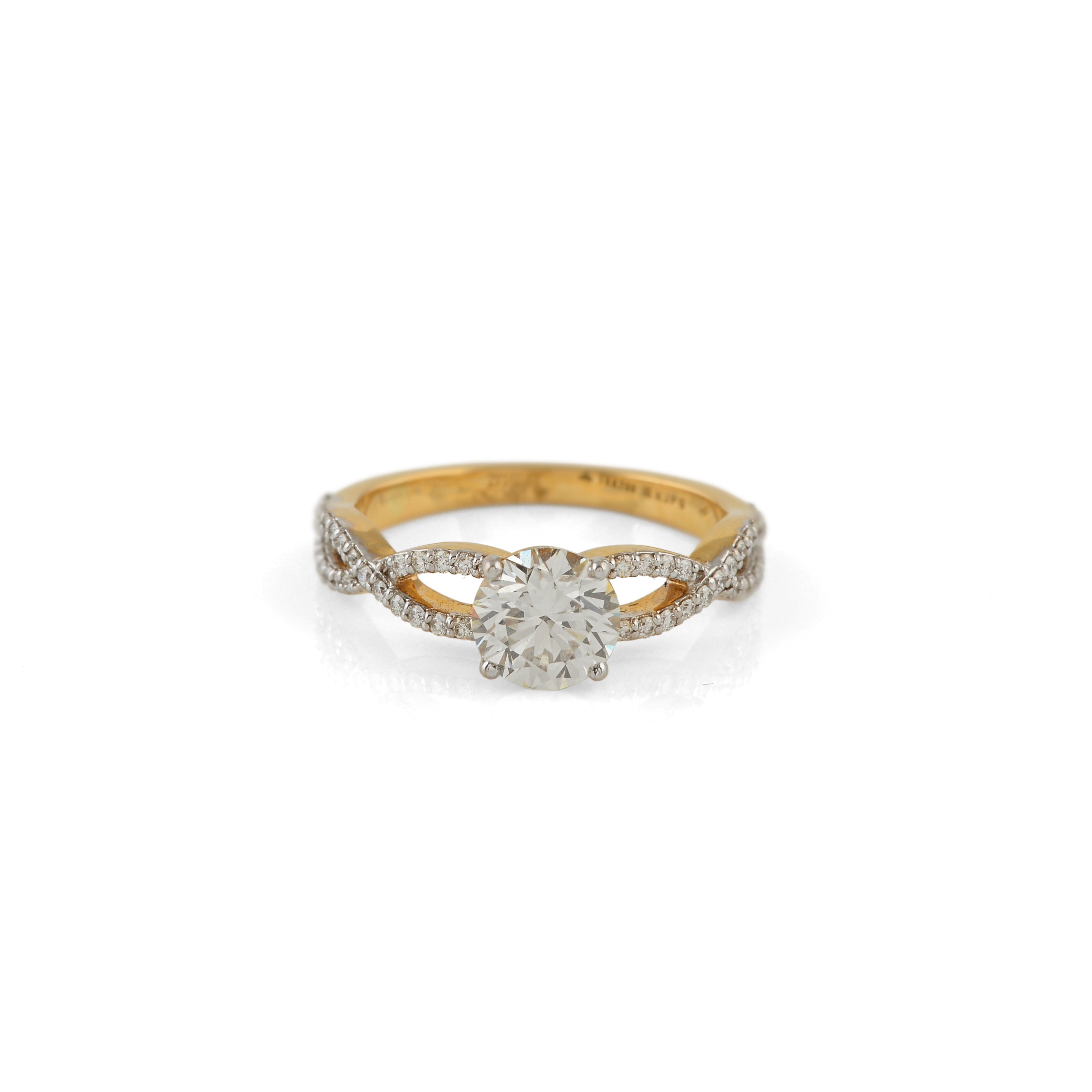 Twisted Solitaire Diamond Ring
