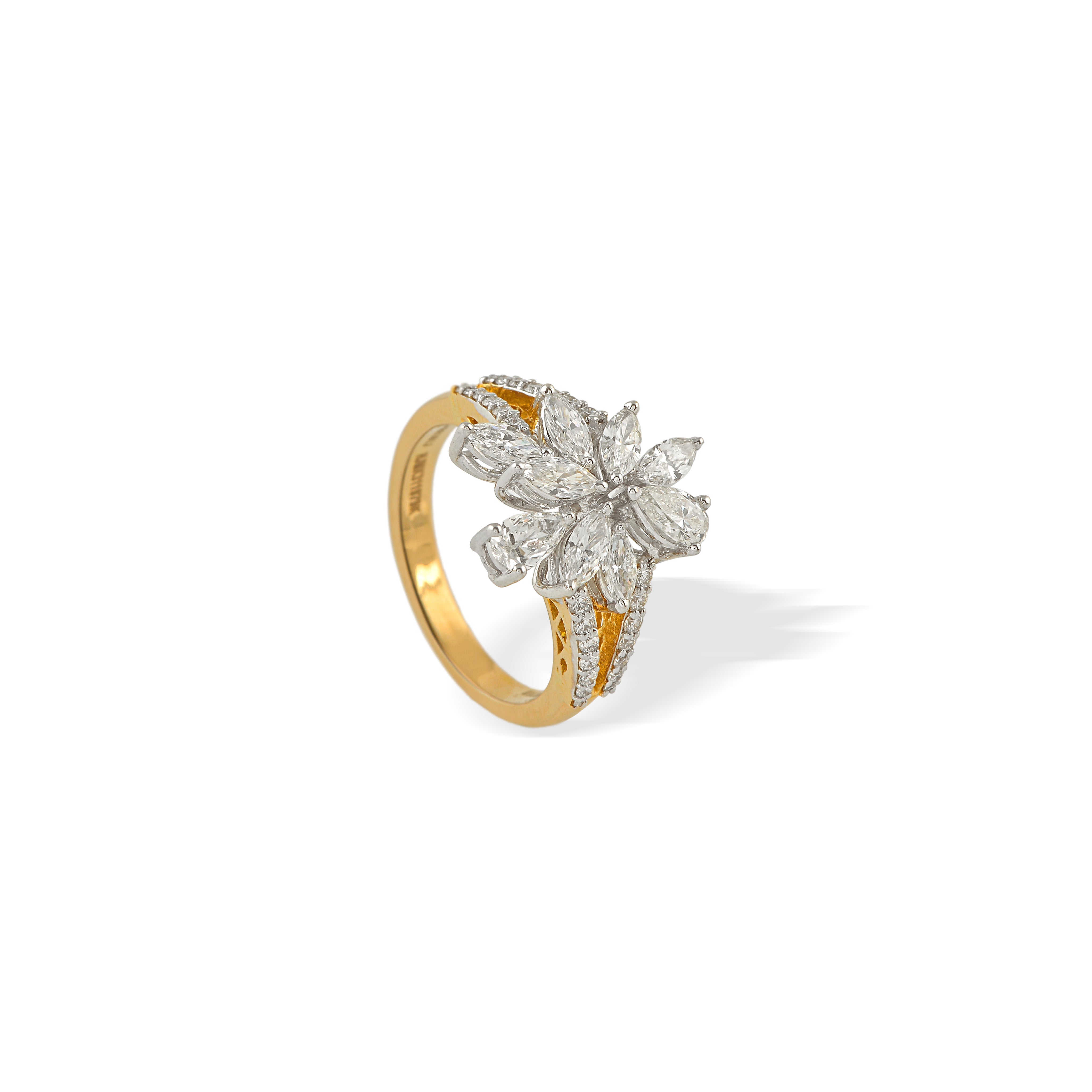 Radiant Blossom Diamond Ring