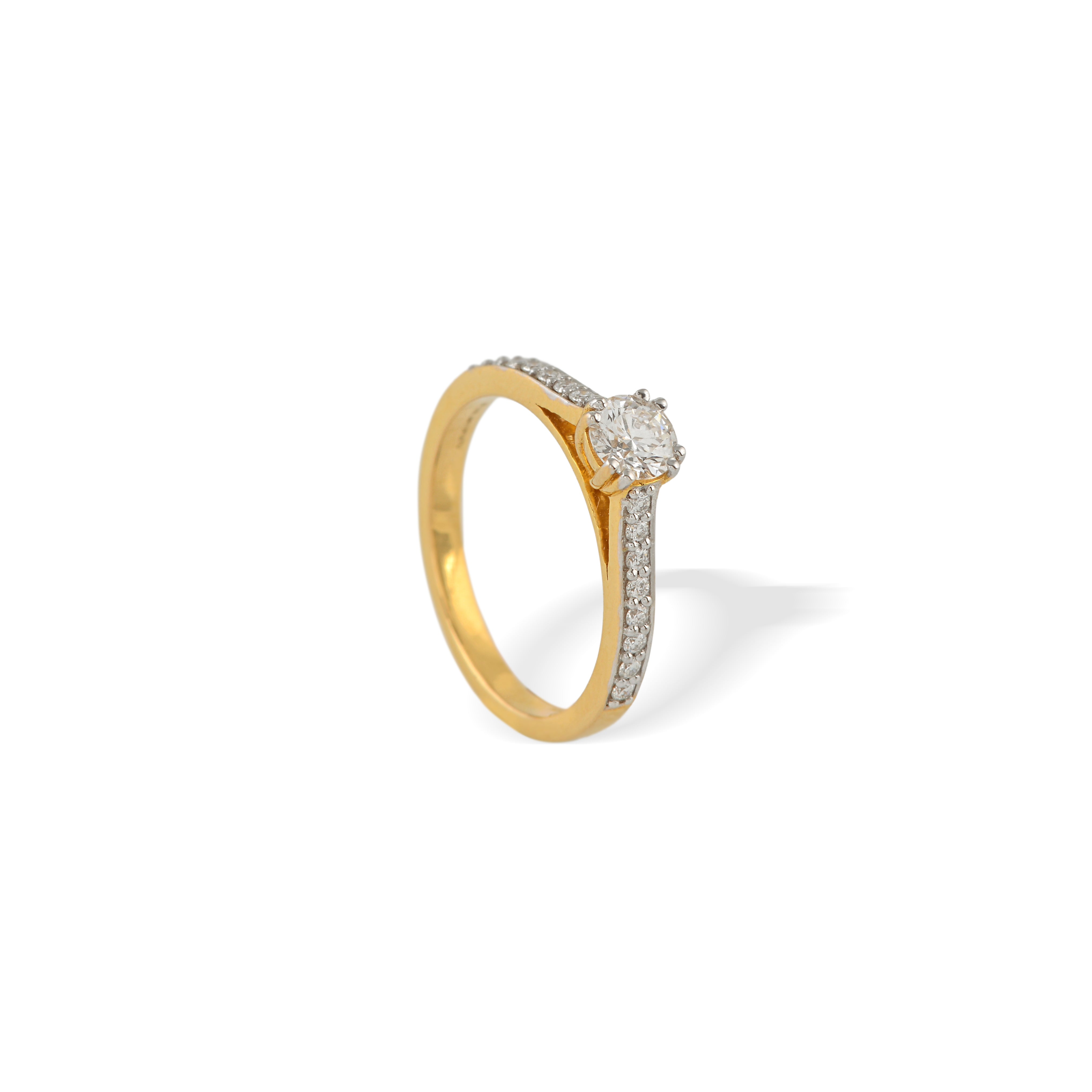 Dual Tone Radiance 18 Kt White and Yellow Gold Diamond Ring - TBZ & Sons