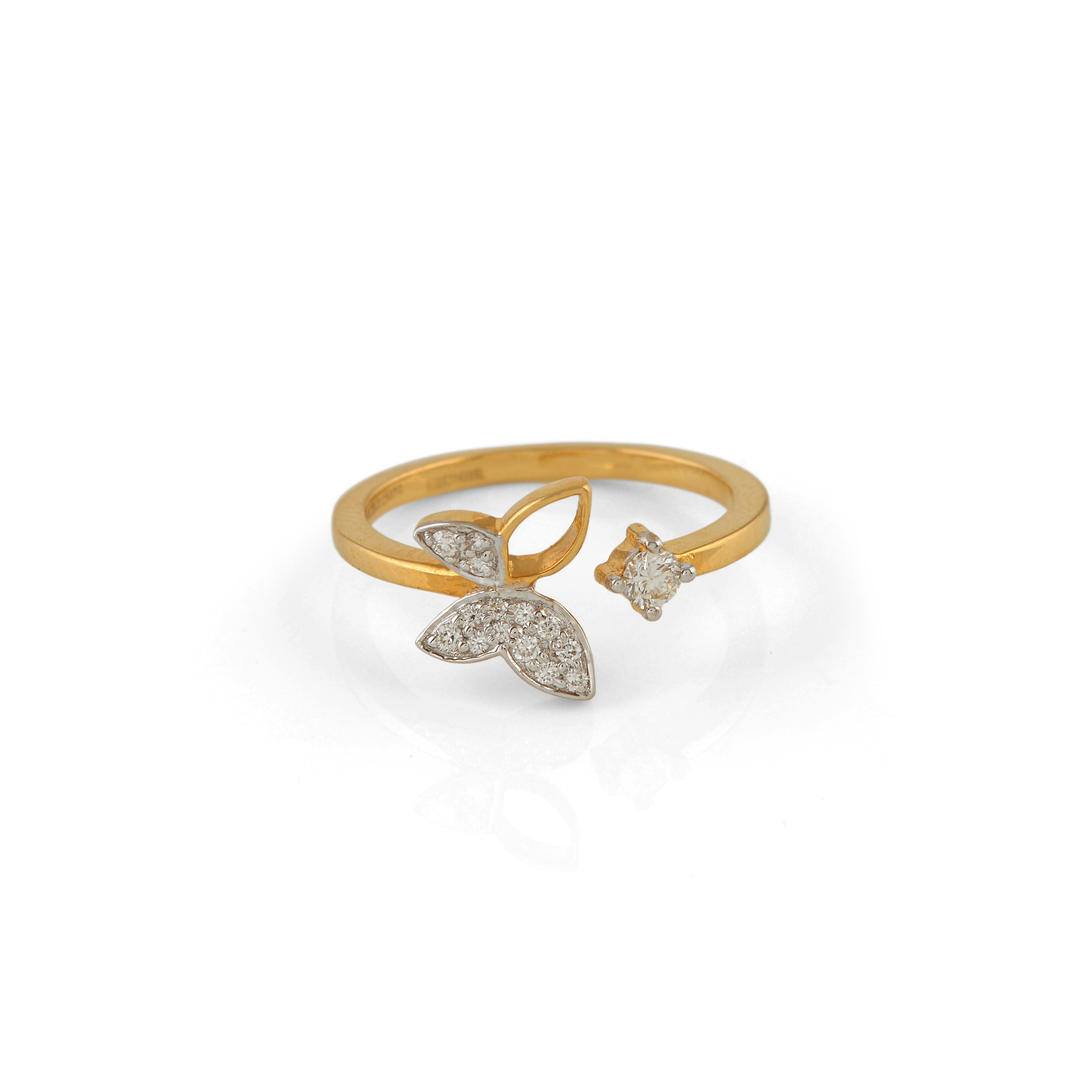 Sparkling Diamond Butterfly Ring